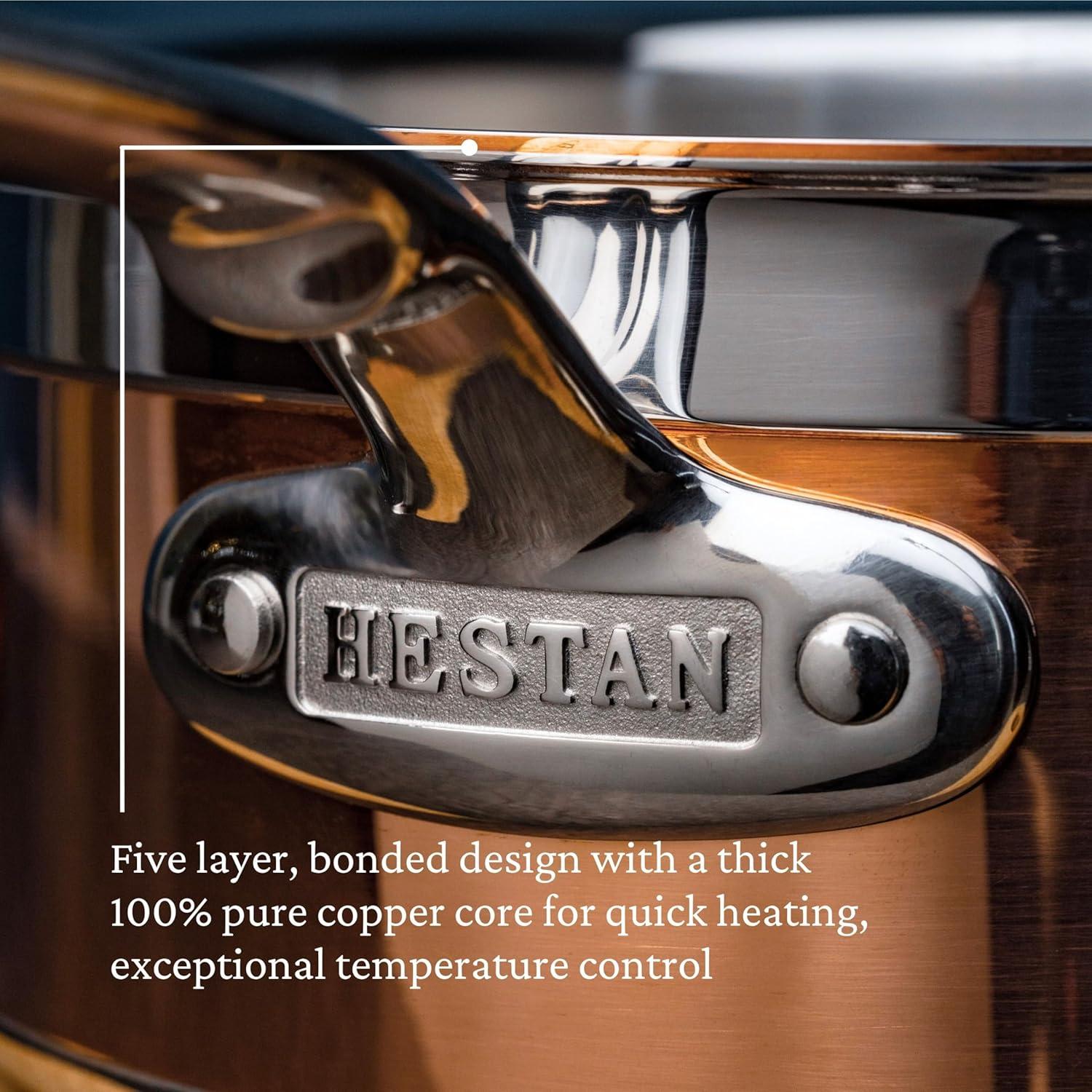 image:imageHestan CopperBond Collection 100 Pure Copper 10Piece Ultimate Cookware Set Induction Cooktop Compatible15 Quarts
