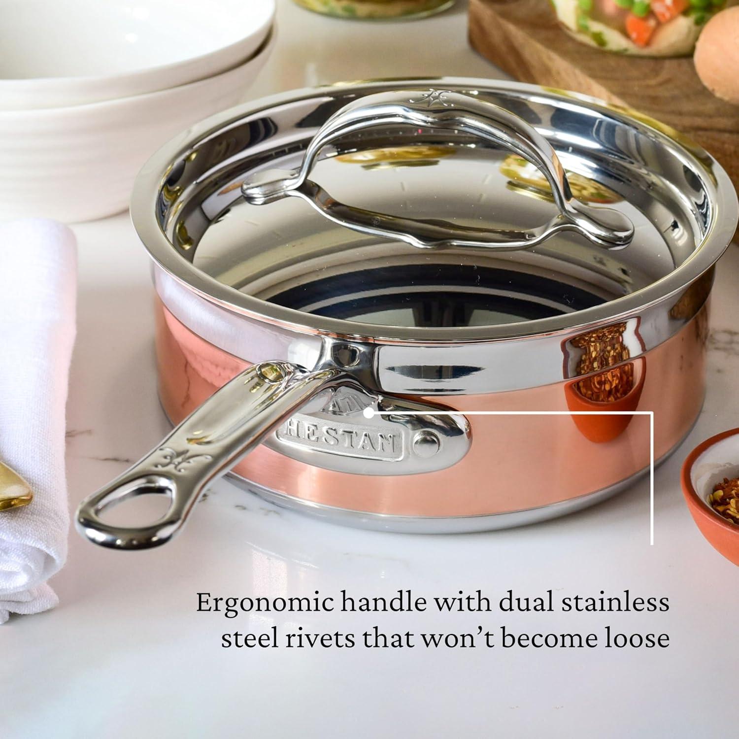 image:imageHestan CopperBond Collection 100 Pure Copper 10Piece Ultimate Cookware Set Induction Cooktop Compatible15 Quarts