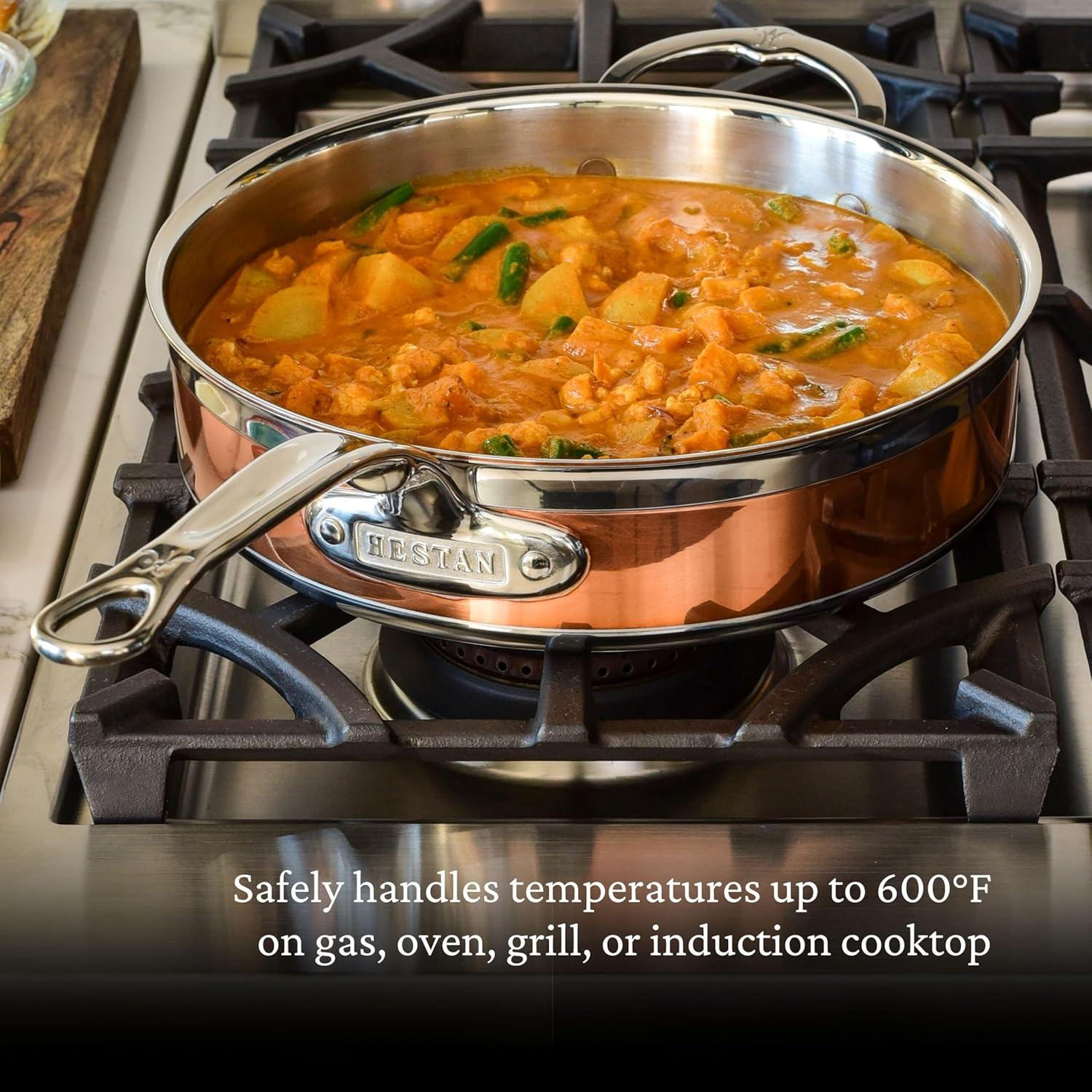 image:imageHestan CopperBond Collection 100 Pure Copper 10Piece Ultimate Cookware Set Induction Cooktop Compatible35 Quarts