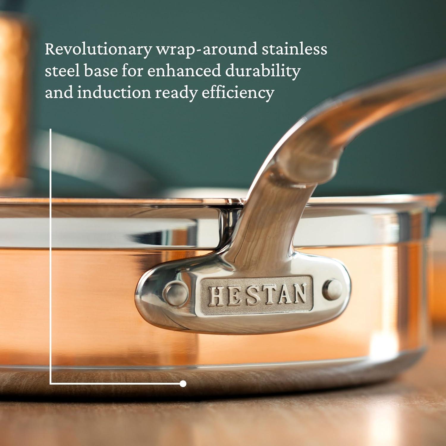 image:imageHestan CopperBond Collection 100 Pure Copper 10Piece Ultimate Cookware Set Induction Cooktop Compatible35 Quarts