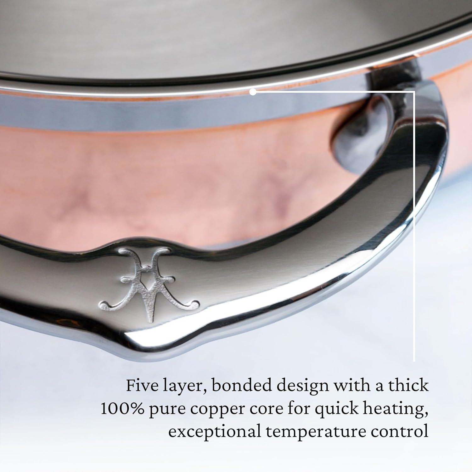 image:imageHestan CopperBond Collection 100 Pure Copper 10Piece Ultimate Cookware Set Induction Cooktop Compatible35 Quarts