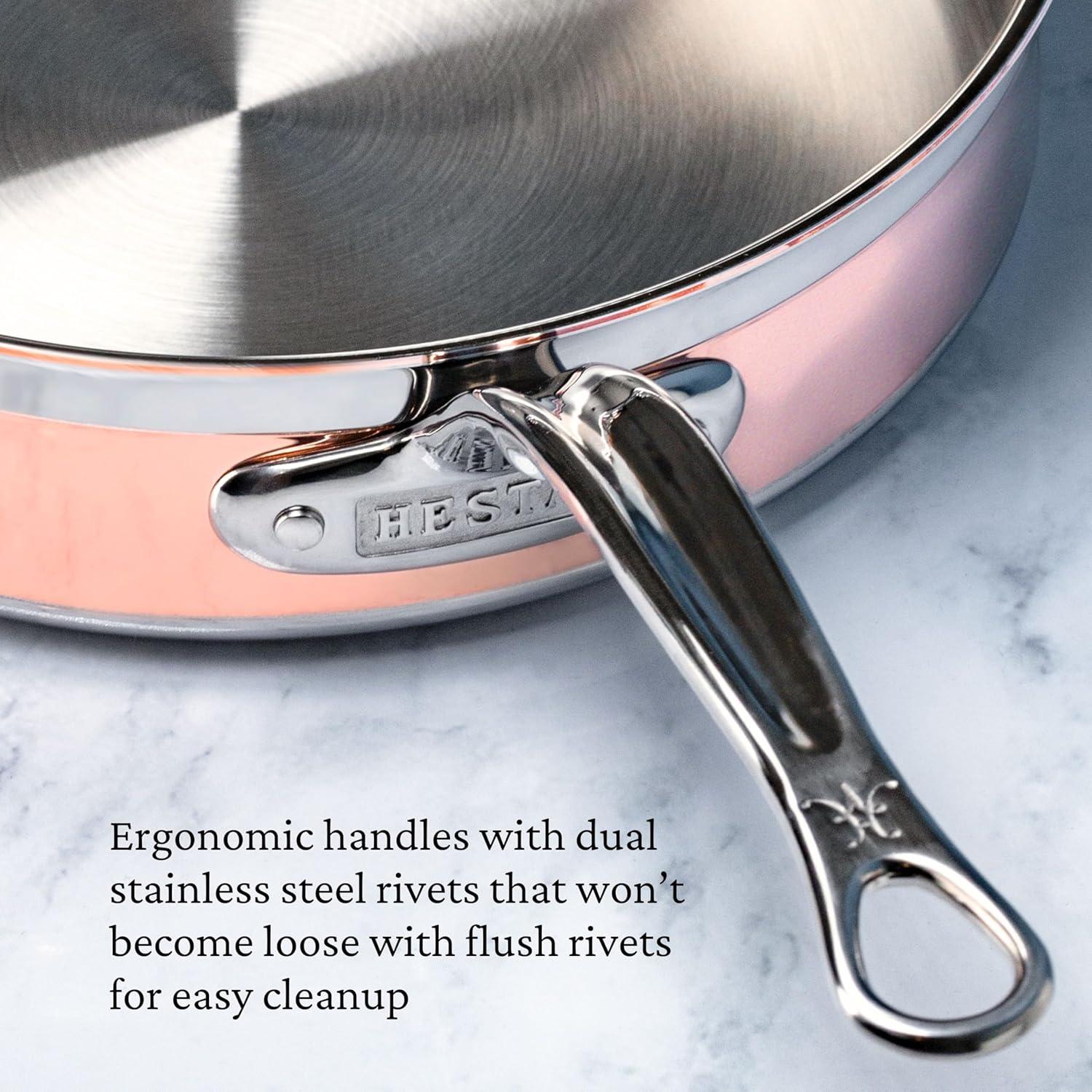 image:imageHestan CopperBond Collection 100 Pure Copper 10Piece Ultimate Cookware Set Induction Cooktop Compatible35 Quarts