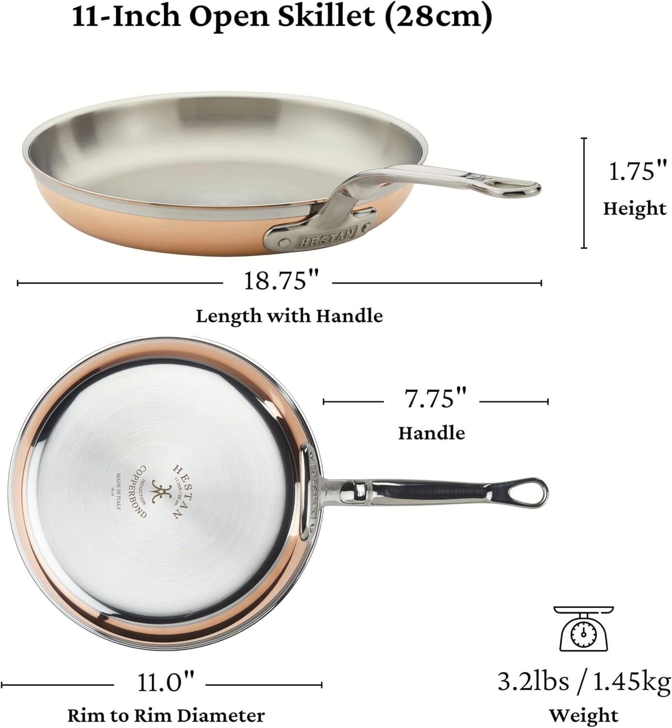 image:imageHestan CopperBond Collection 100 Pure Copper 10Piece Ultimate Cookware Set Induction Cooktop CompatibleFrying Pan 11Inch