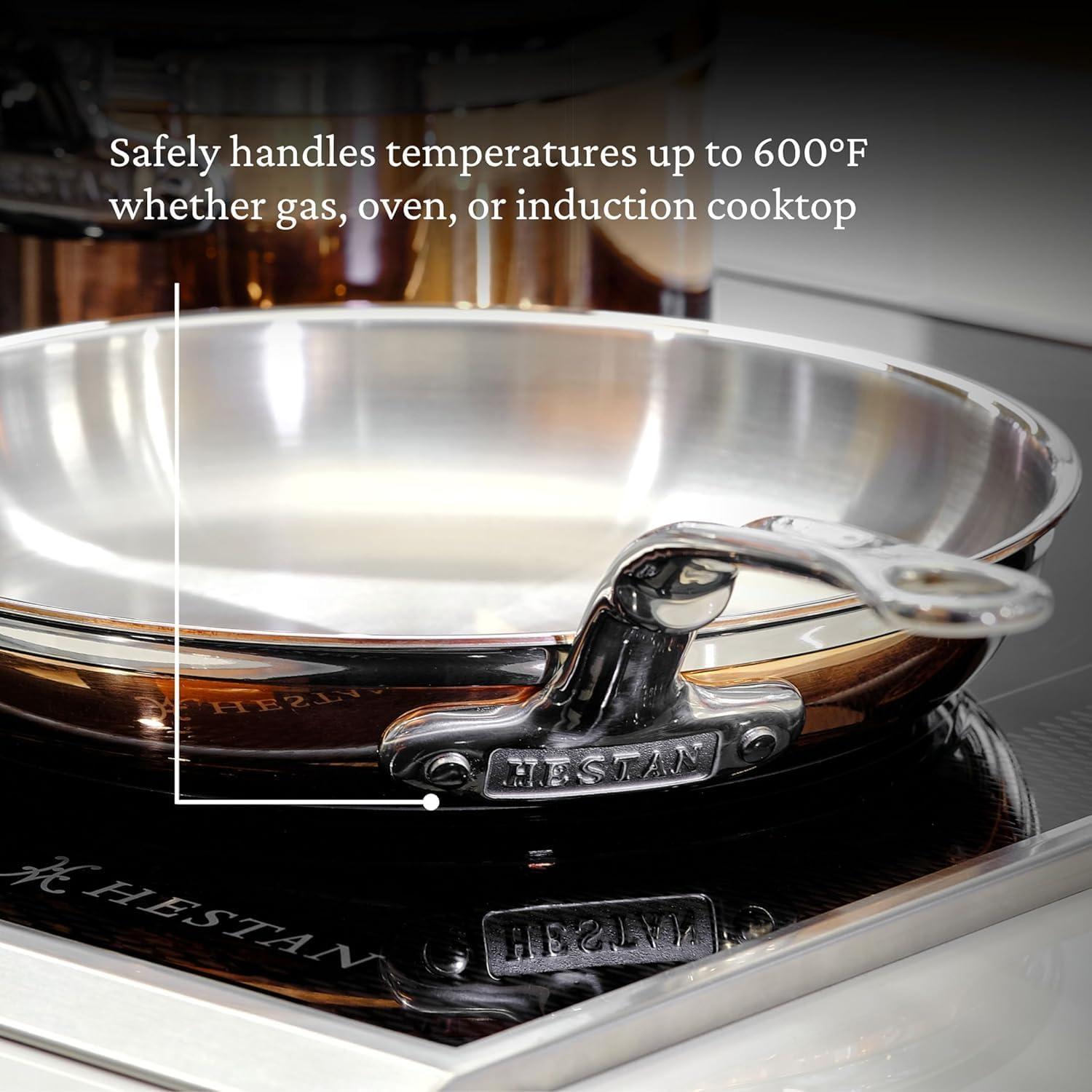image:imageHestan CopperBond Collection 100 Pure Copper 10Piece Ultimate Cookware Set Induction Cooktop CompatibleFrying Pan 125Inch