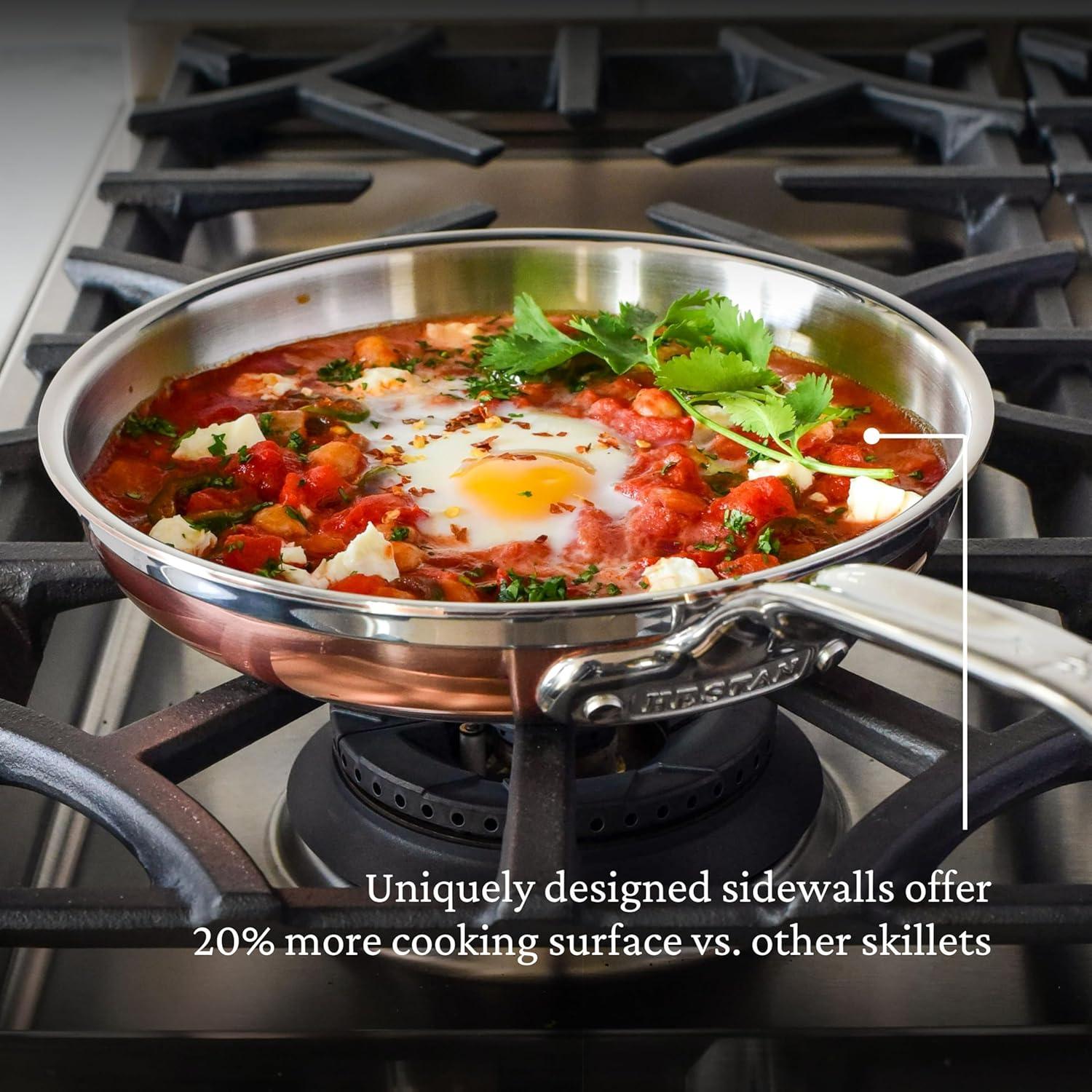 image:imageHestan CopperBond Collection 100 Pure Copper 10Piece Ultimate Cookware Set Induction Cooktop CompatibleFrying Pan 85inch