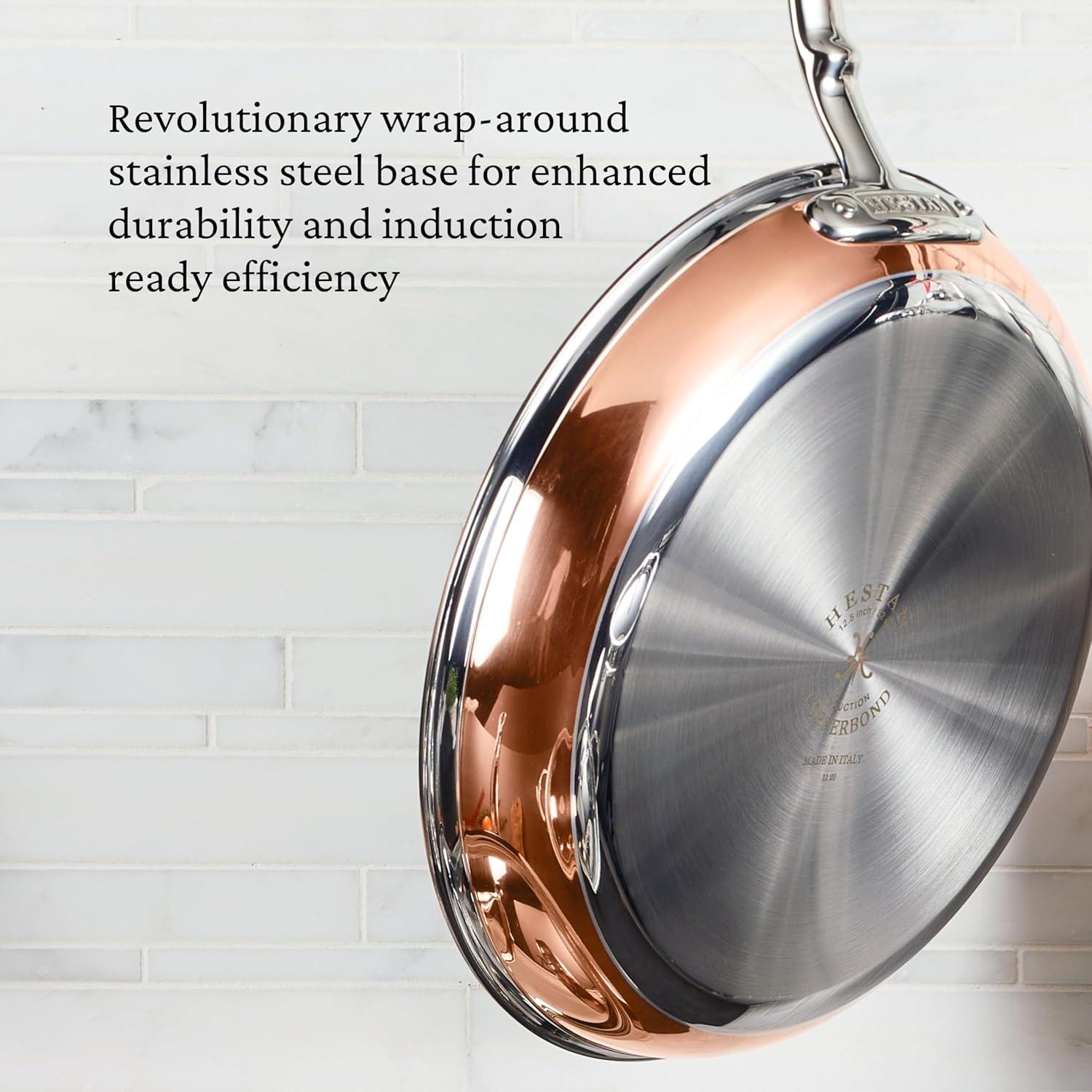 image:imageHestan CopperBond Collection 100 Pure Copper 10Piece Ultimate Cookware Set Induction Cooktop CompatibleFrying Pan 85inch