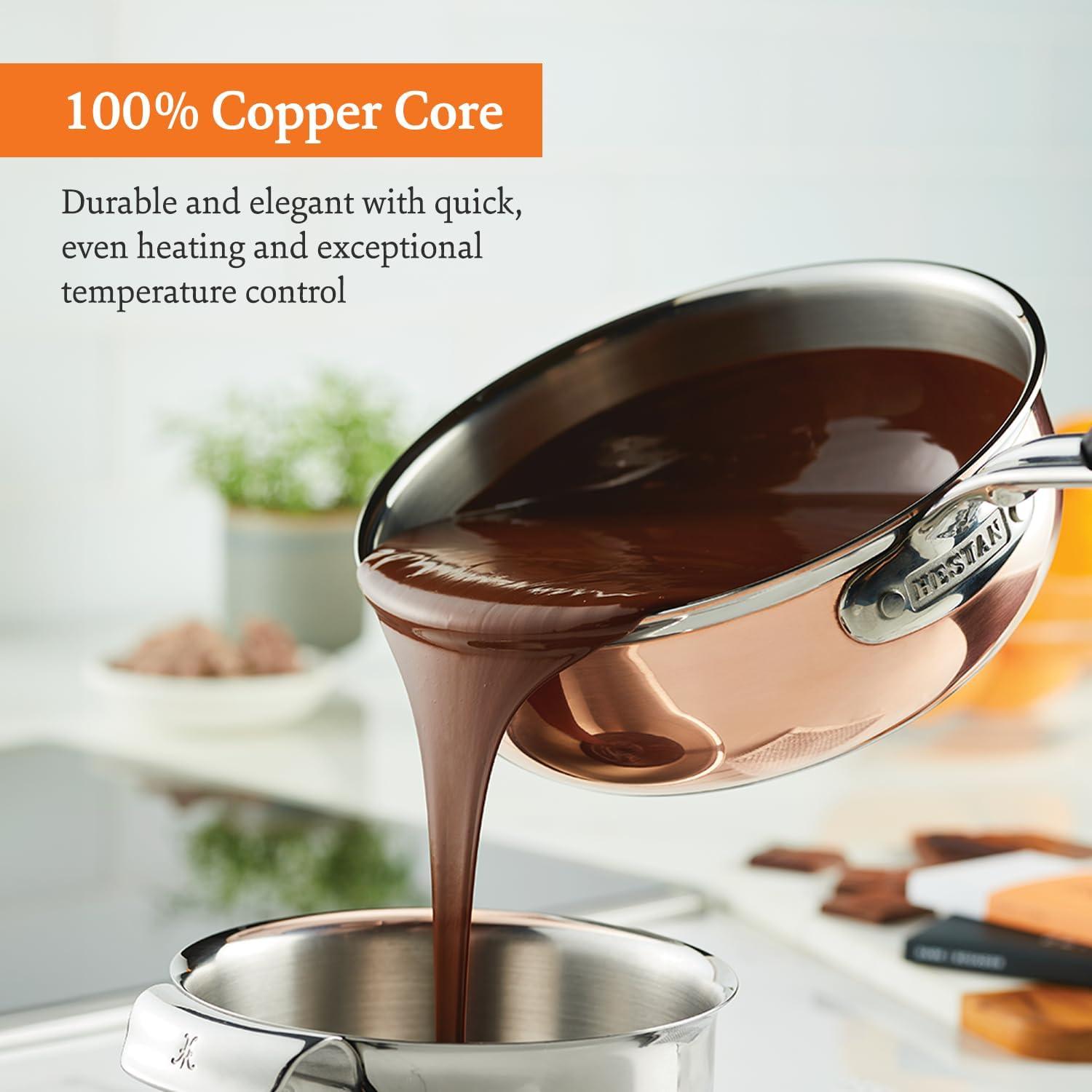 image:imageHestan CopperBond Collection 100 Pure Copper 10Piece Ultimate Cookware Set Induction Cooktop CompatibleSaucier Pan 2Quart