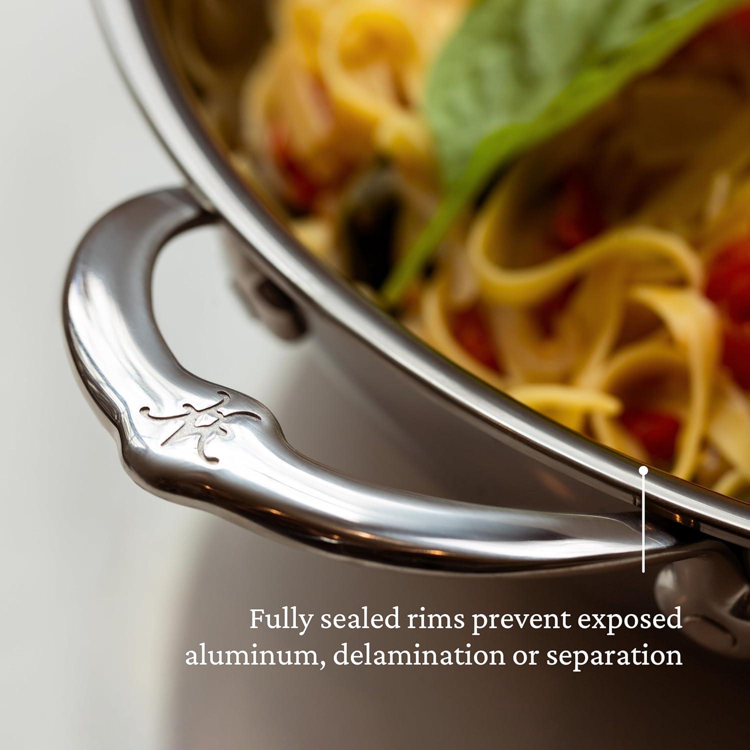 image:imageHestan NanoBond Collection Stainless Steel Chefs Pan Induction Cooktop Compatible 14Inch