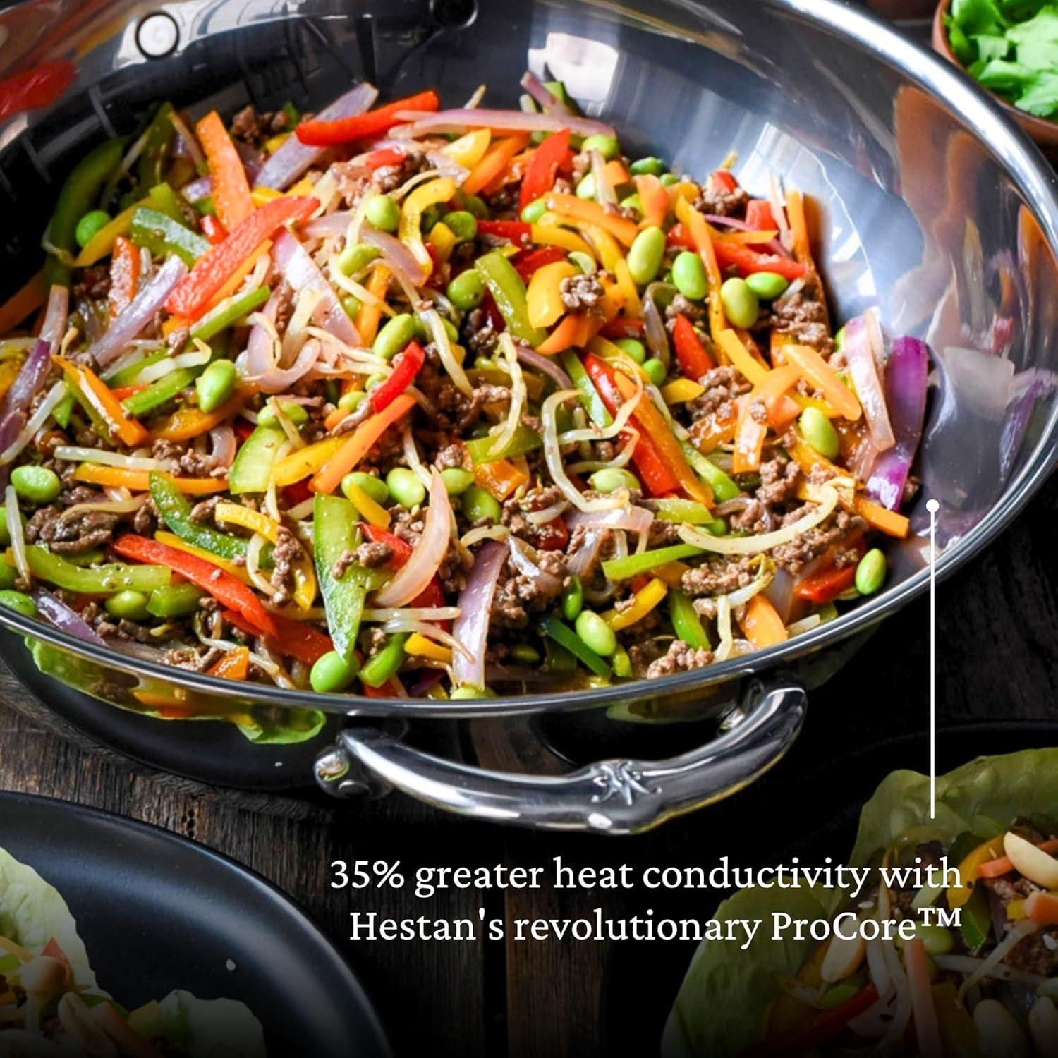 image:imageHestan NanoBond Collection Stainless Steel Chefs Pan Induction Cooktop Compatible 14Inch