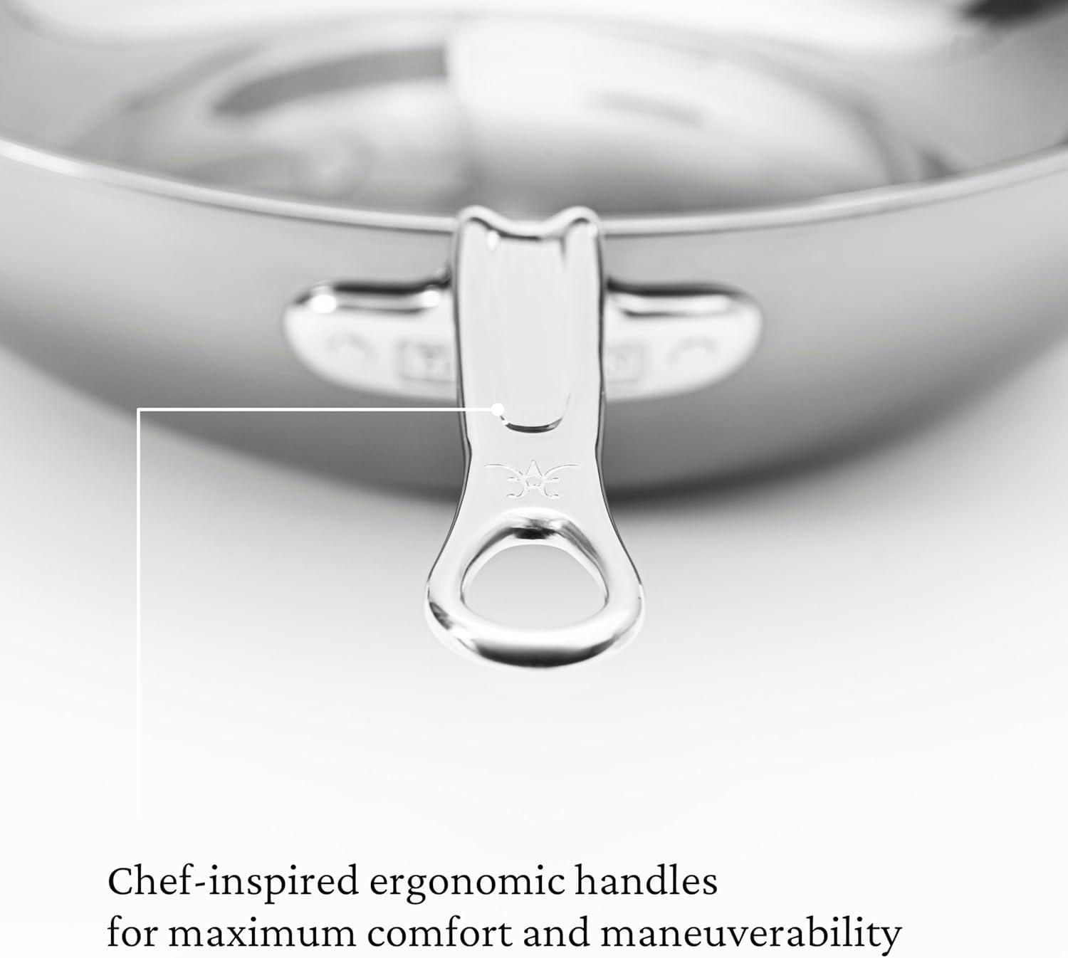 image:imageHestan NanoBond Collection Stainless Steel Chefs Pan Induction Cooktop Compatible 14Inch