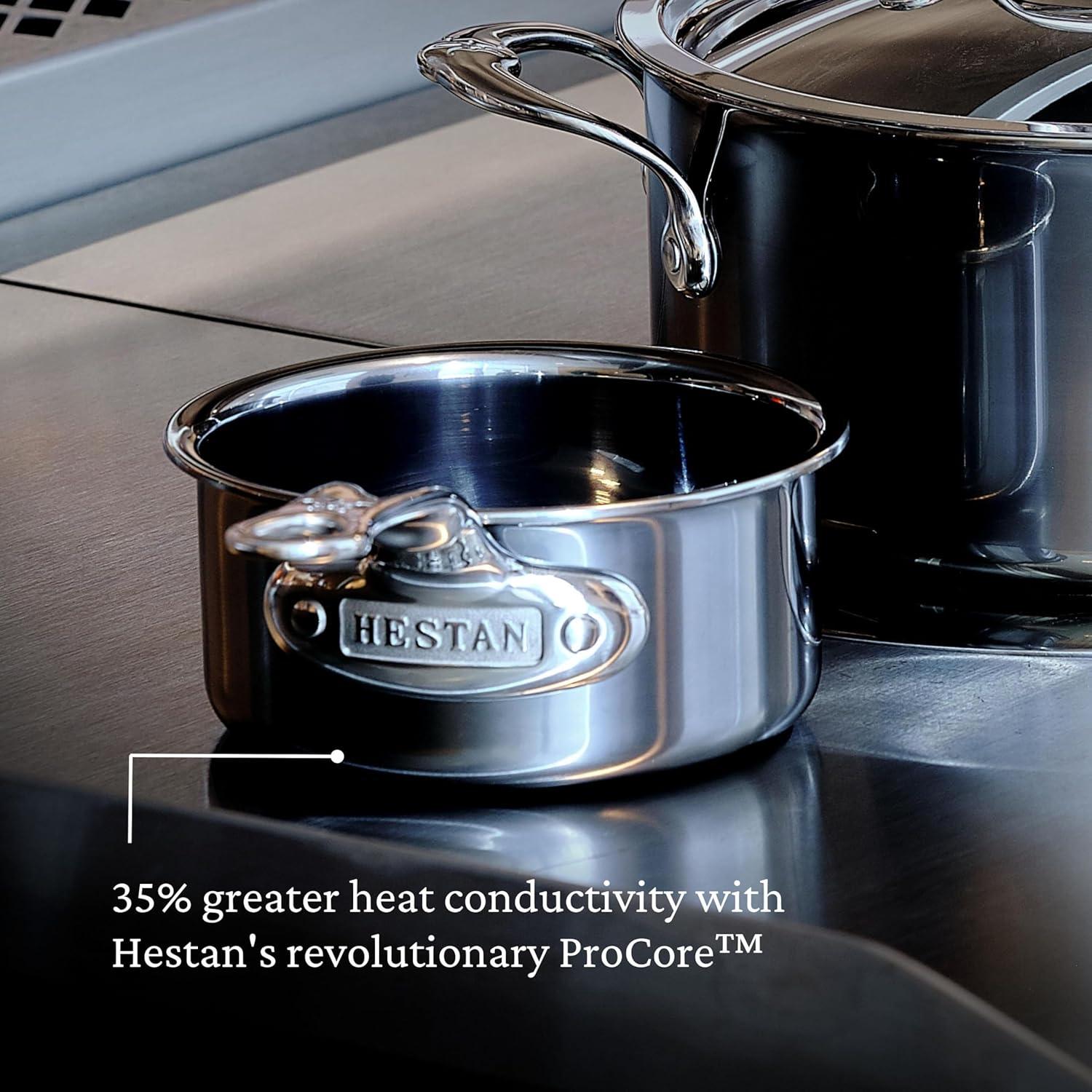 image:imageHestan NanoBond Collection Stainless Steel Titanium Butter Warmer Induction Cooktop Compatible 075 Quart08 Quarts