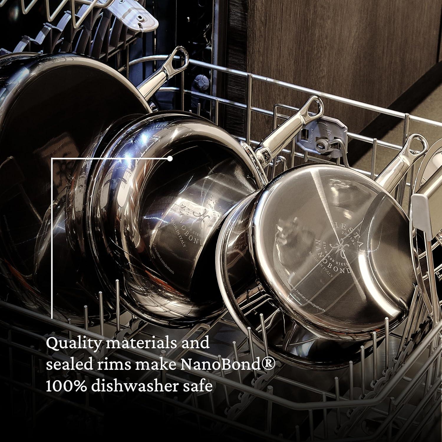 image:imageHestan NanoBond Collection Stainless Steel Titanium Sauce Pan Induction Cooktop Compatible 4 Quart
