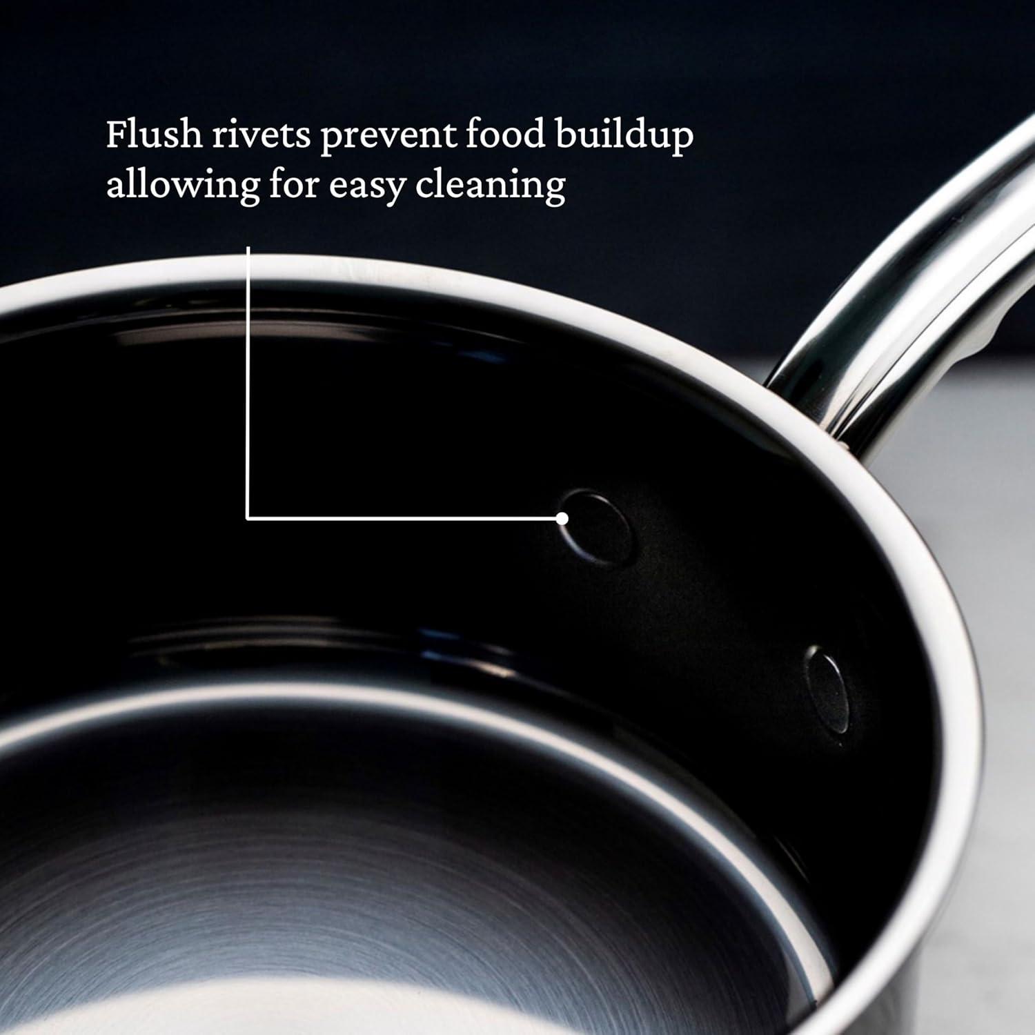 image:imageHestan NanoBond Collection Stainless Steel Titanium Sauce Pan Induction Cooktop Compatible 4 Quart