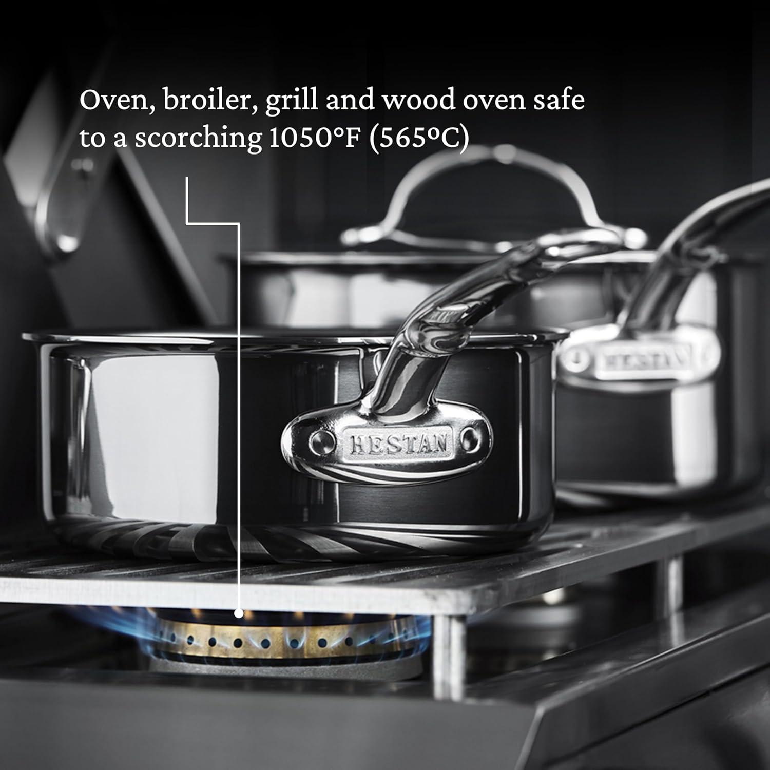 image:imageHestan NanoBond Collection Stainless Steel Titanium Sauce Pan Induction Cooktop Compatible 4 Quart