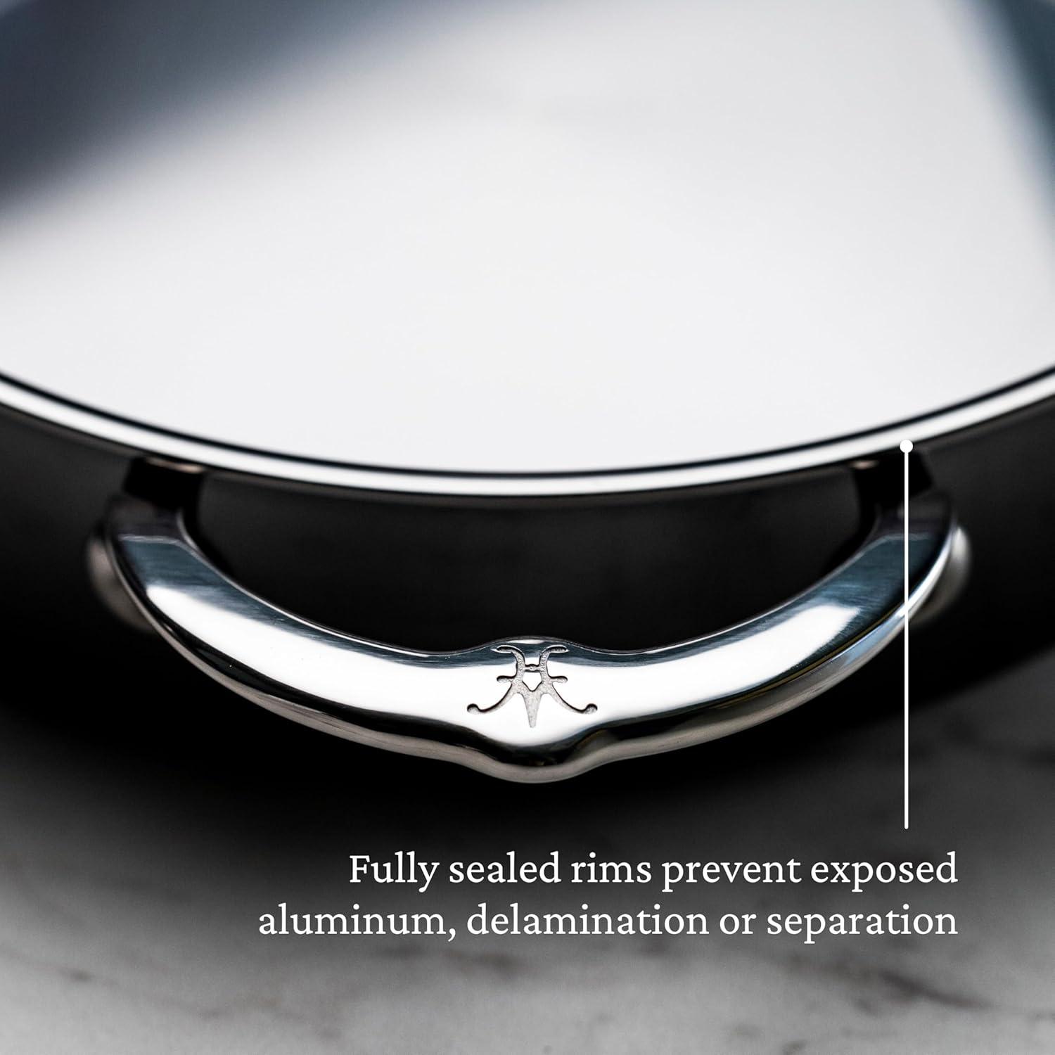 image:imageHestan NanoBond Collection Stainless Steel Titanium Sauteuse Induction Cooktop Compatible 35 Quart