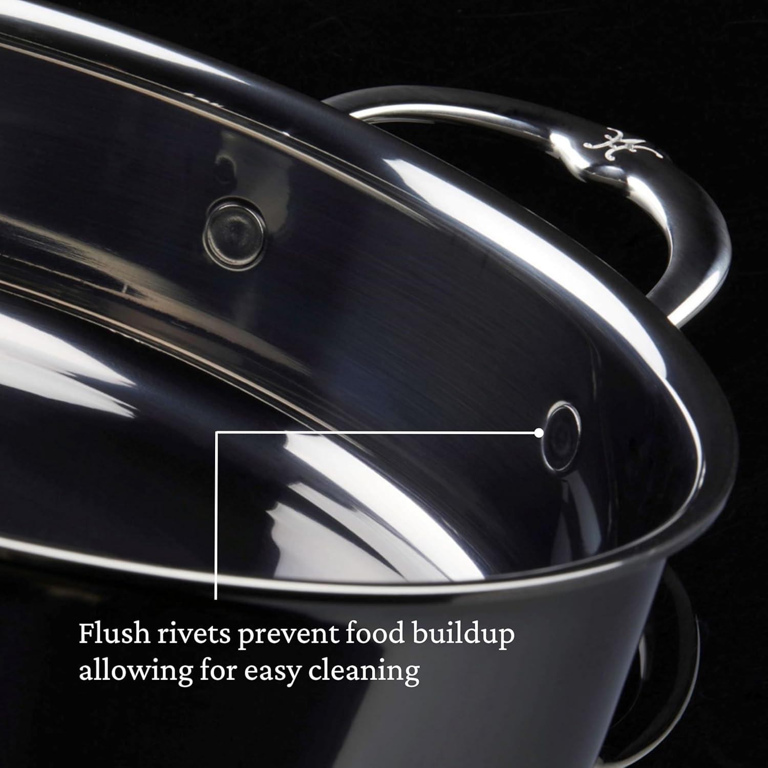 image:imageHestan NanoBond Collection Stainless Steel Titanium Sauteuse Induction Cooktop Compatible 35 Quart