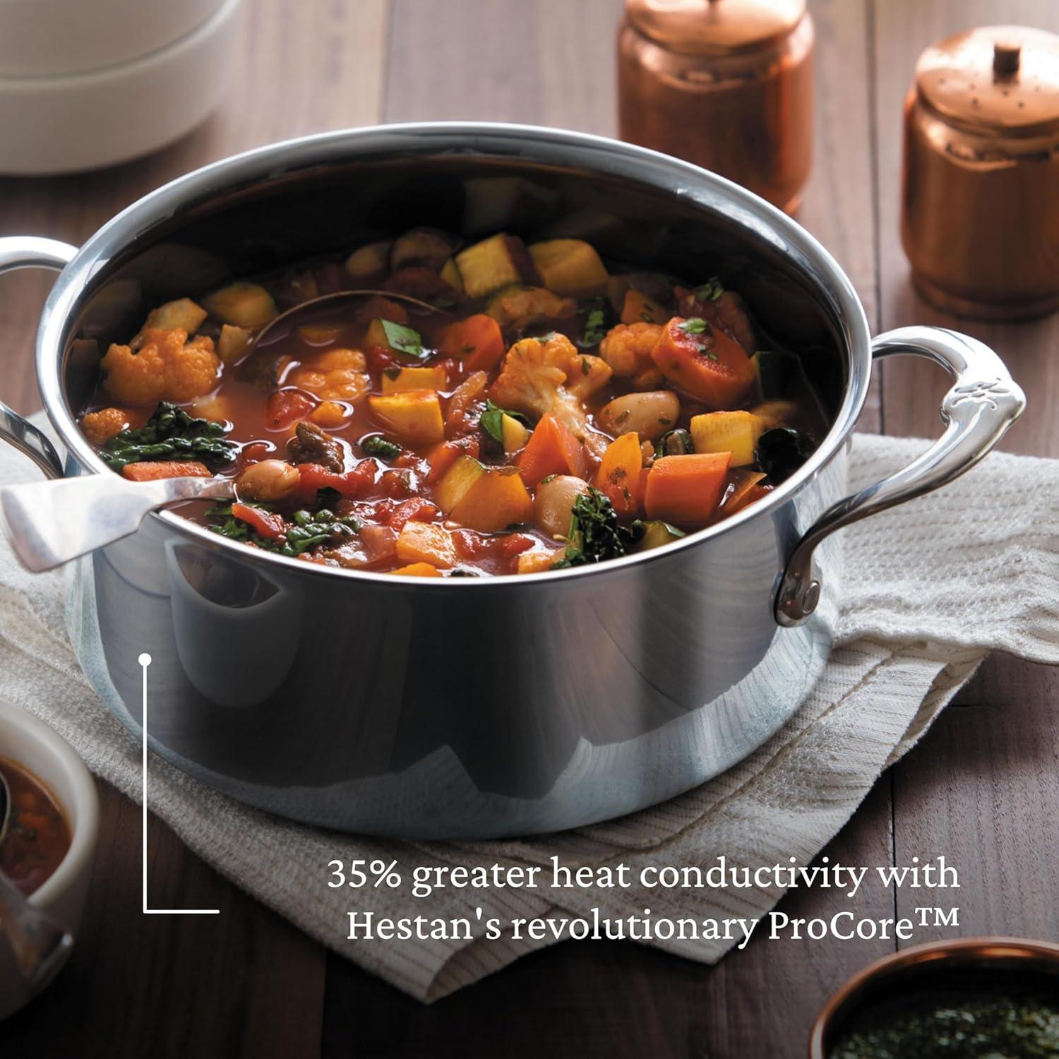 image:imageHestan NanoBond Collection Stainless Steel Titanium Soup Pot Induction Cooktop Compatible 3 Quart