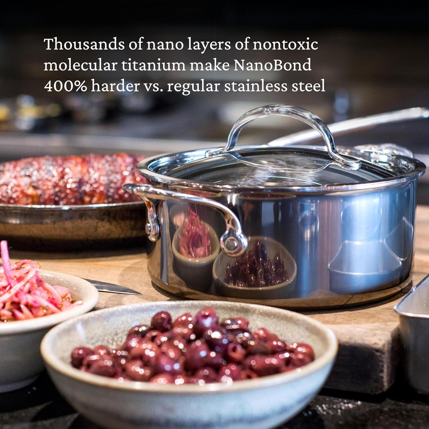 image:imageHestan NanoBond Collection Stainless Steel Titanium Soup Pot Induction Cooktop Compatible 3 Quart