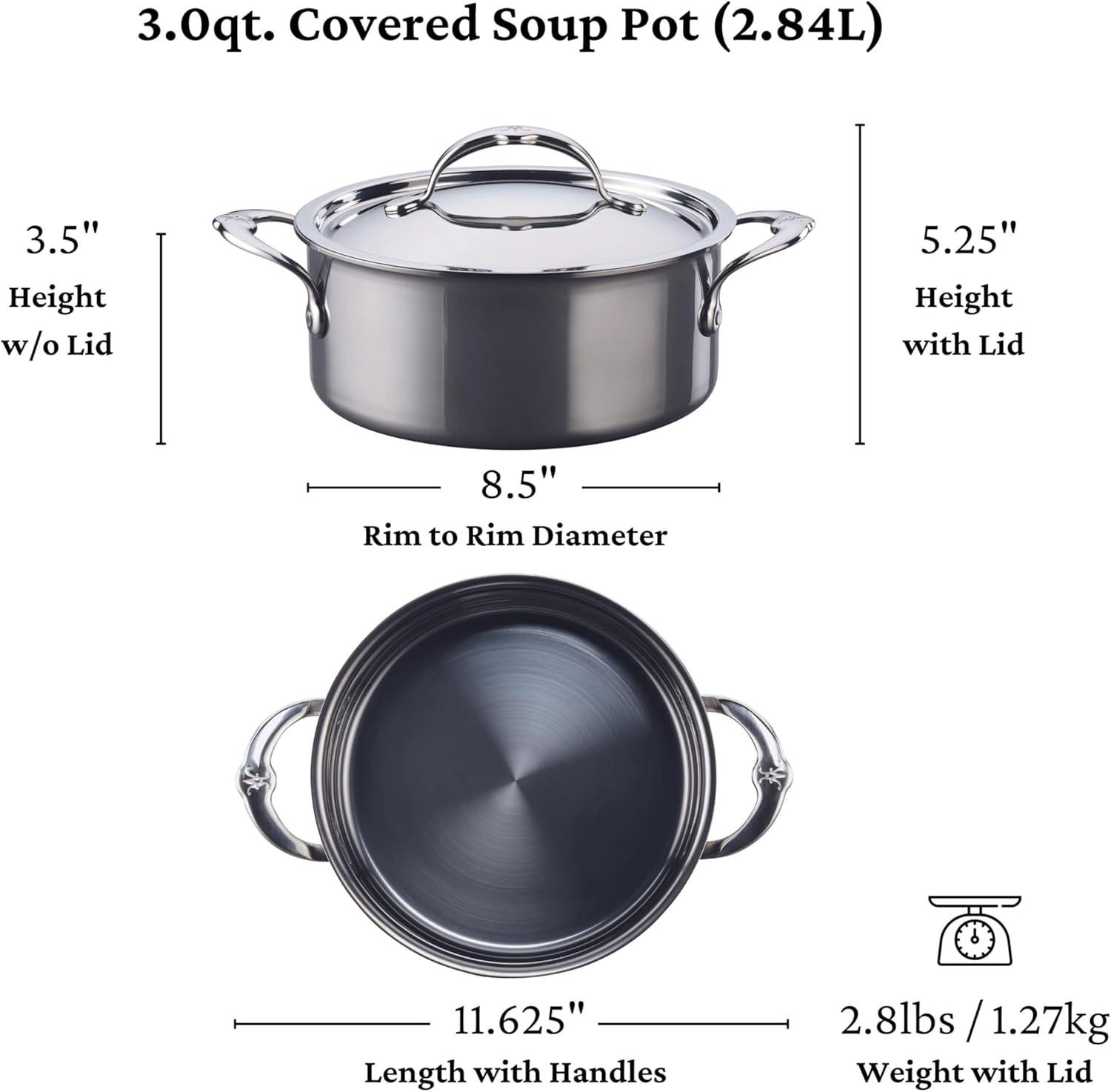 image:imageHestan NanoBond Collection Stainless Steel Titanium Soup Pot Induction Cooktop Compatible 3 Quart