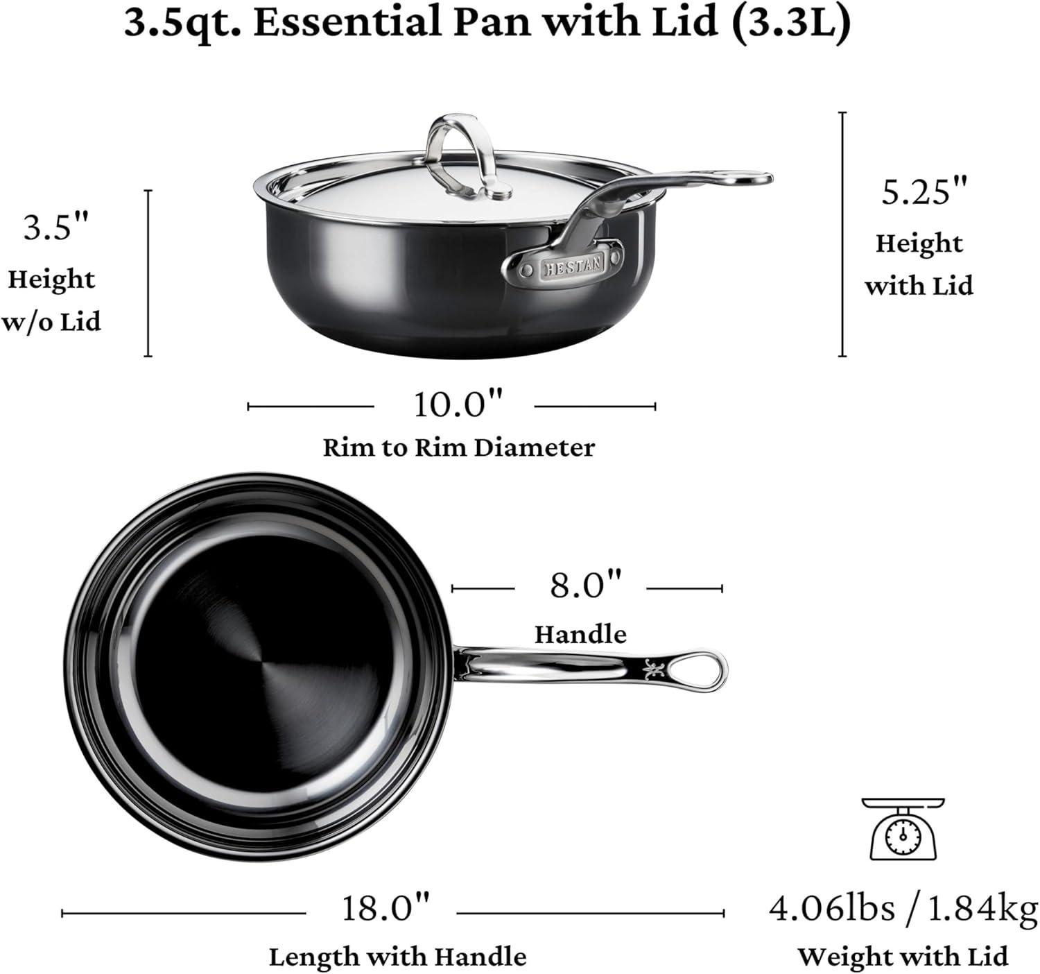 image:imageHestan NanoBond Collection Titanium AllInOne Pan Induction Cooktop Compatible 35 Quart