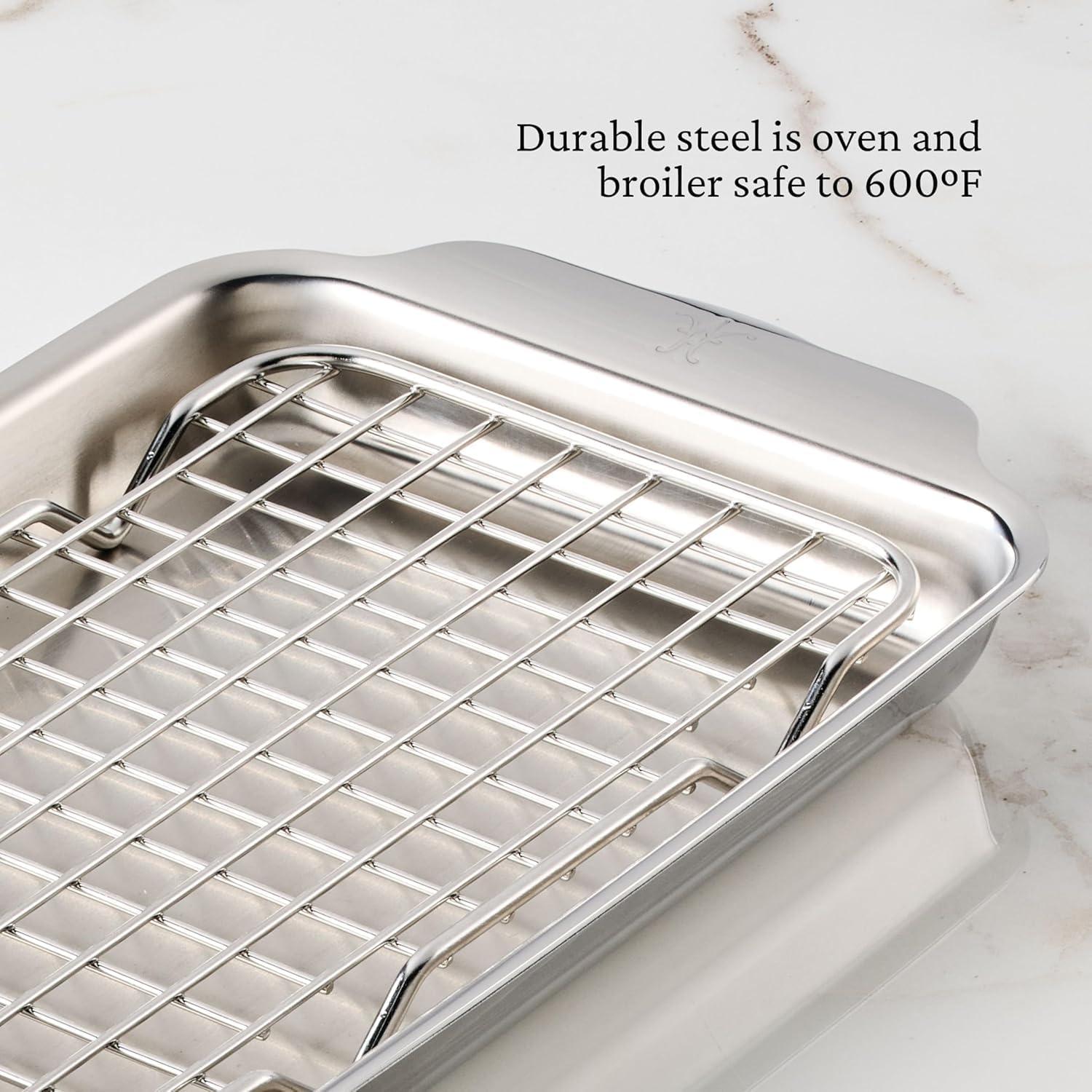 image:imageHestan OvenBond Collection 13 x 18 TriPly Clad Stainless Steel Half Sheet PanMiniEighth 6x9 inch