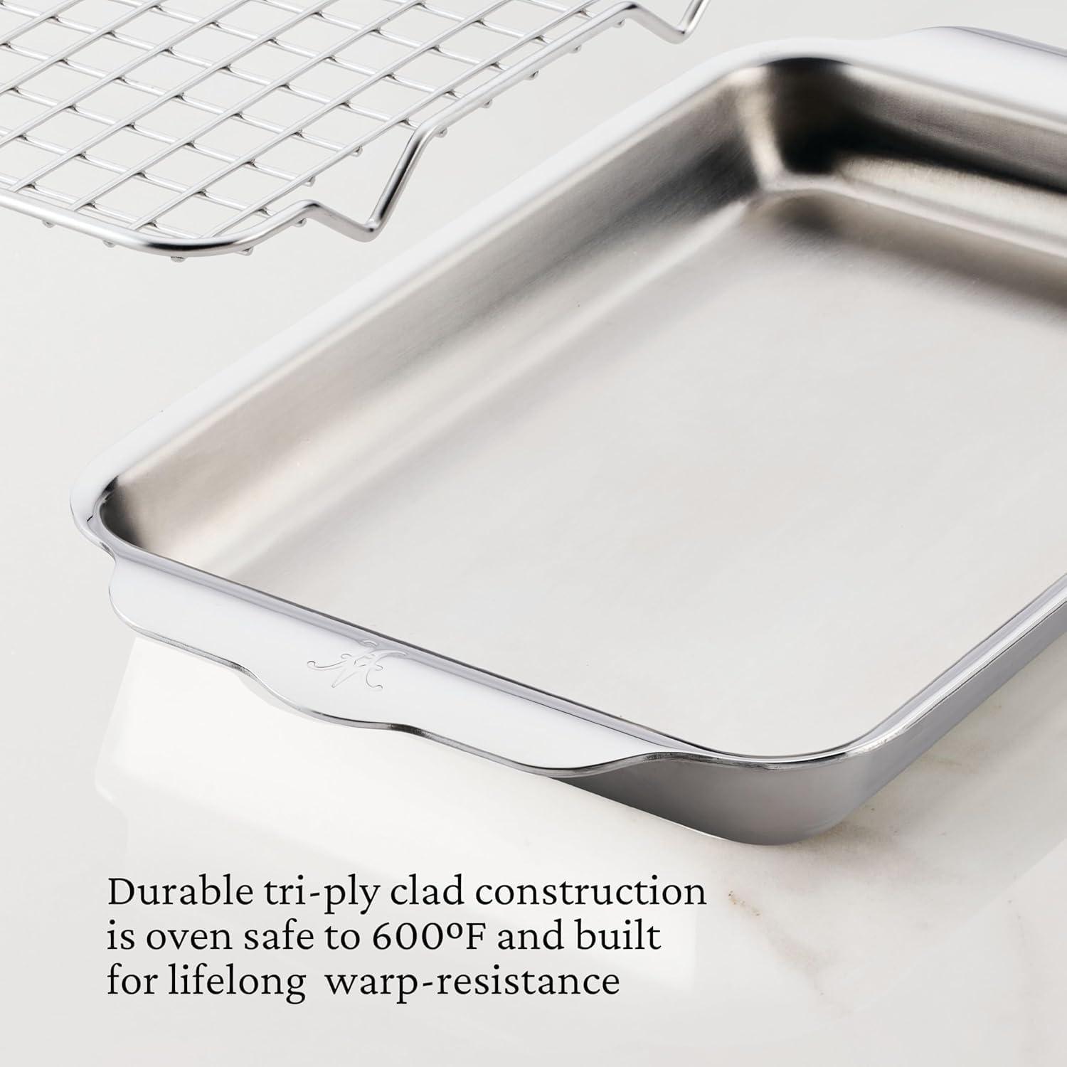 image:imageHestan OvenBond Collection 13 x 18 TriPly Clad Stainless Steel Half Sheet PanMiniEighth 6x9 inch