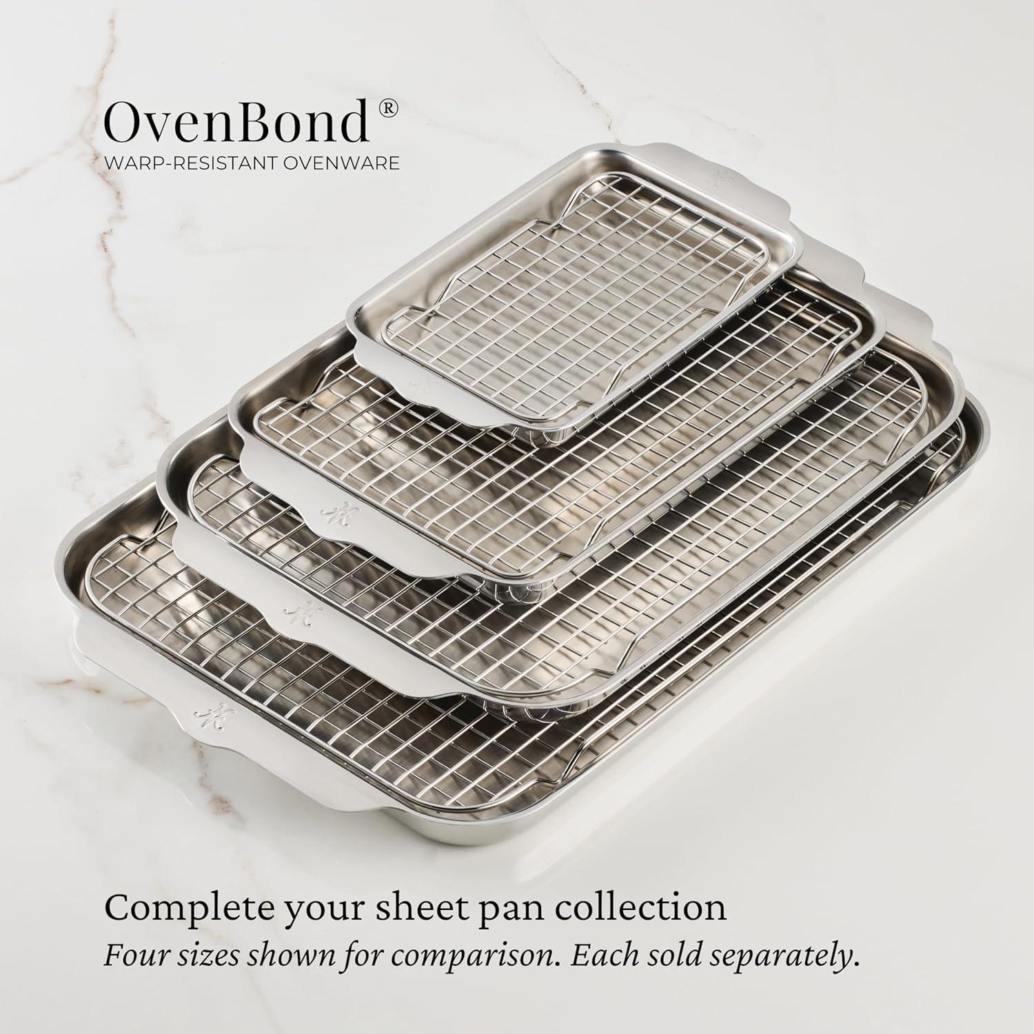 image:imageHestan OvenBond Collection 13 x 18 TriPly Clad Stainless Steel Half Sheet PanMiniEighth 6x9 inch