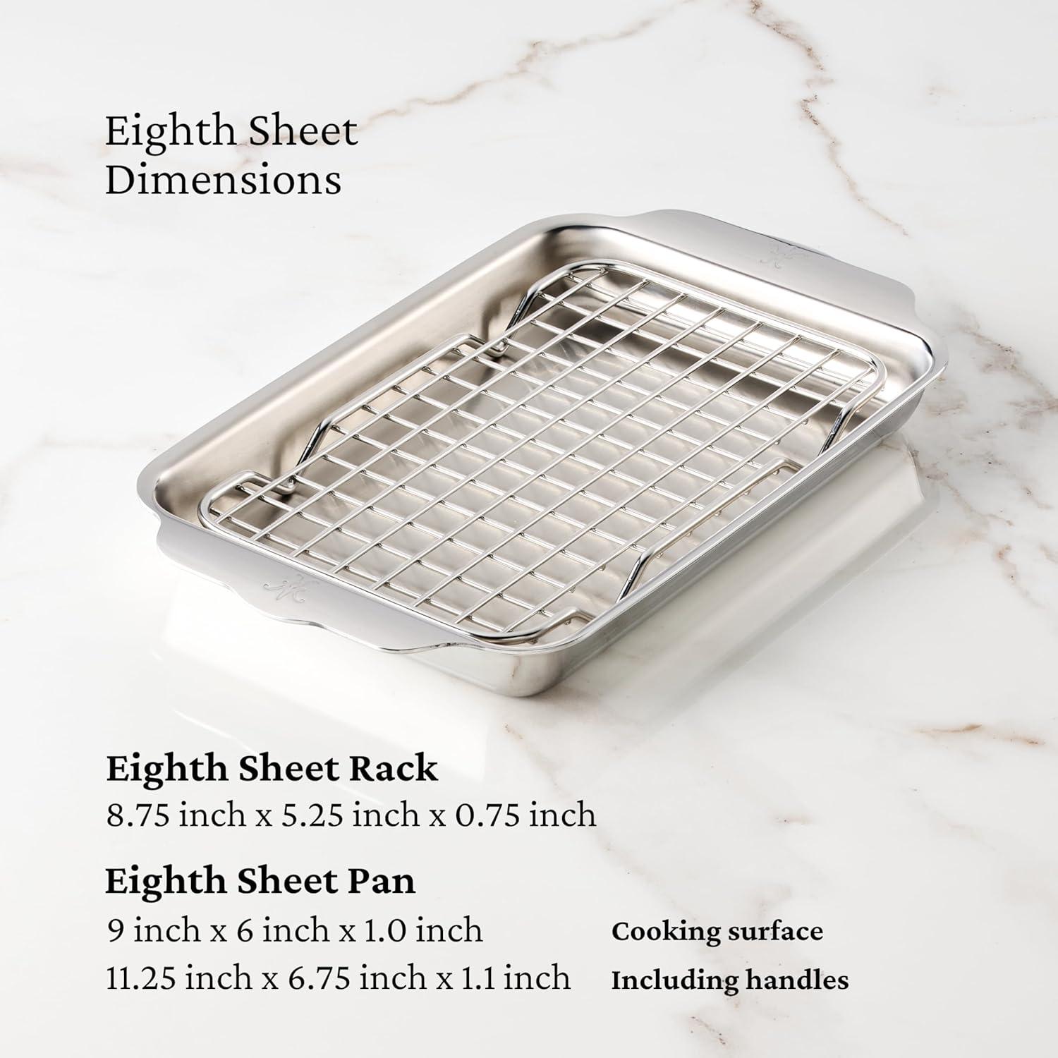 image:imageHestan OvenBond Collection 13 x 18 TriPly Clad Stainless Steel Half Sheet PanMiniEighth 6x9 inch