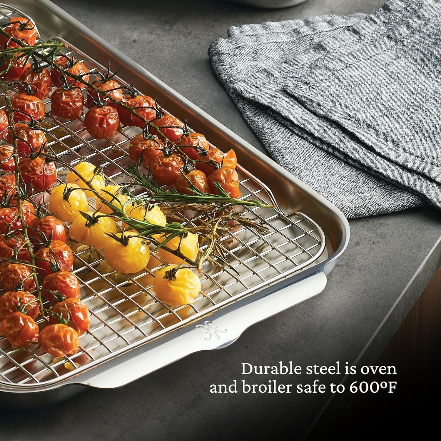 image:imageHestan OvenBond Collection 13 x 18 TriPly Clad Stainless Steel Half Sheet PanQuarter 9x12 inch