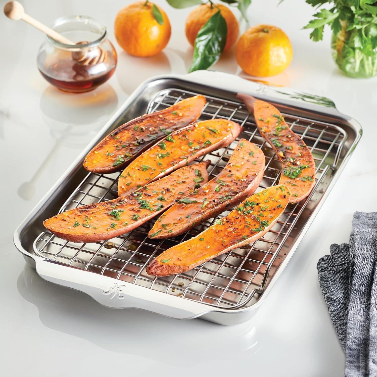 image:imageHestan OvenBond Collection 13 x 18 TriPly Clad Stainless Steel Half Sheet PanQuarter 9x12 inch