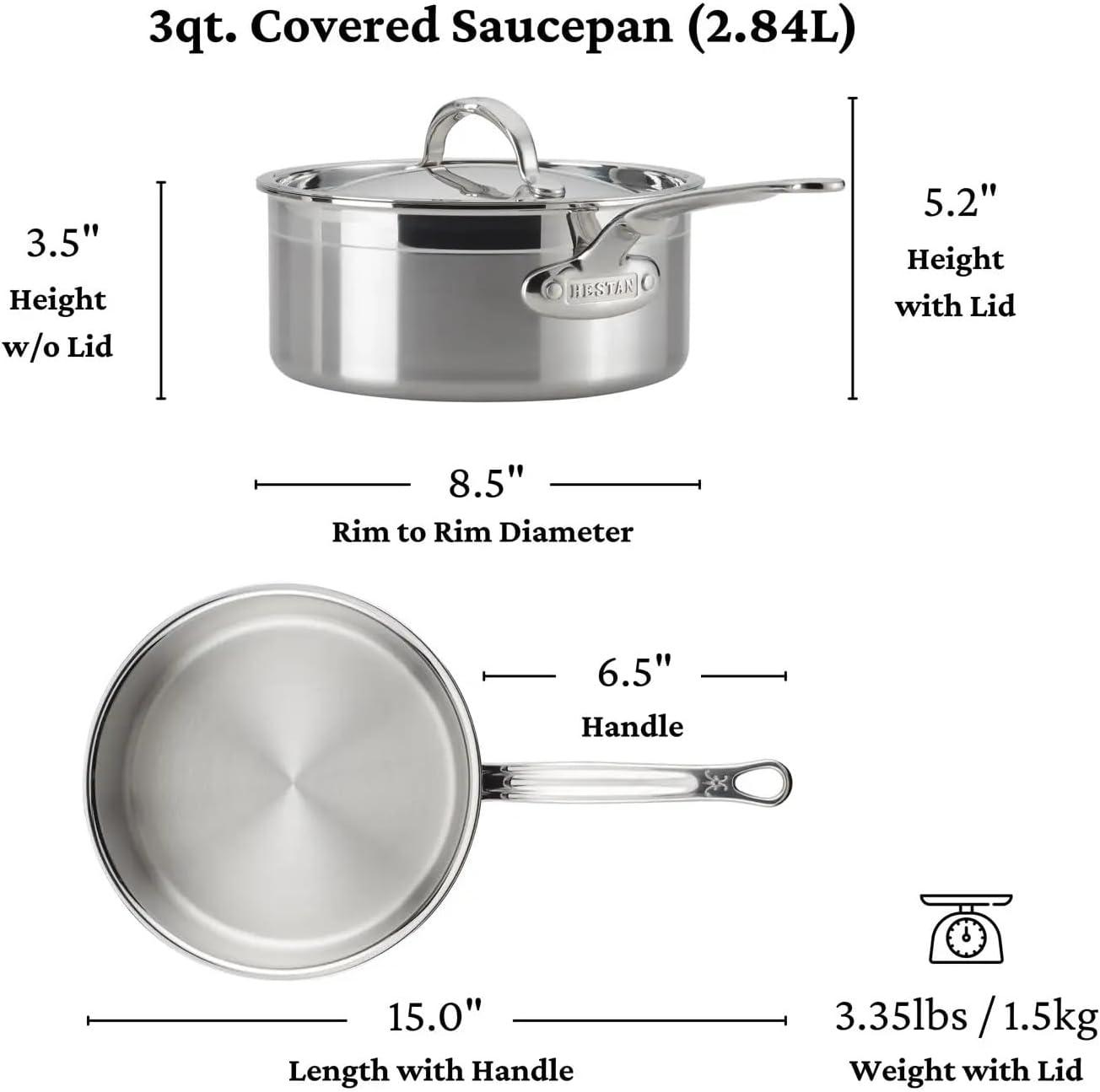 image:imageHestan ProBond Collection Professional Clad Stainless Steel 10Piece Ultimate Cookware Set Induction Cooktop Compatible10 Piece