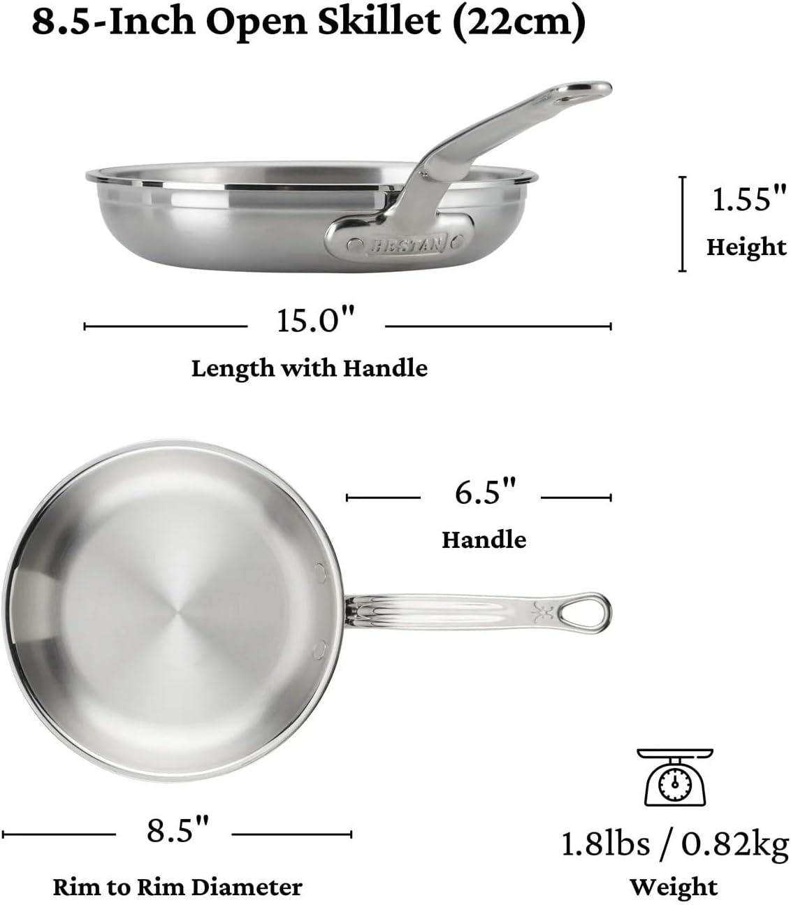 image:imageHestan ProBond Collection Professional Clad Stainless Steel 10Piece Ultimate Cookware Set Induction Cooktop Compatible10 Piece