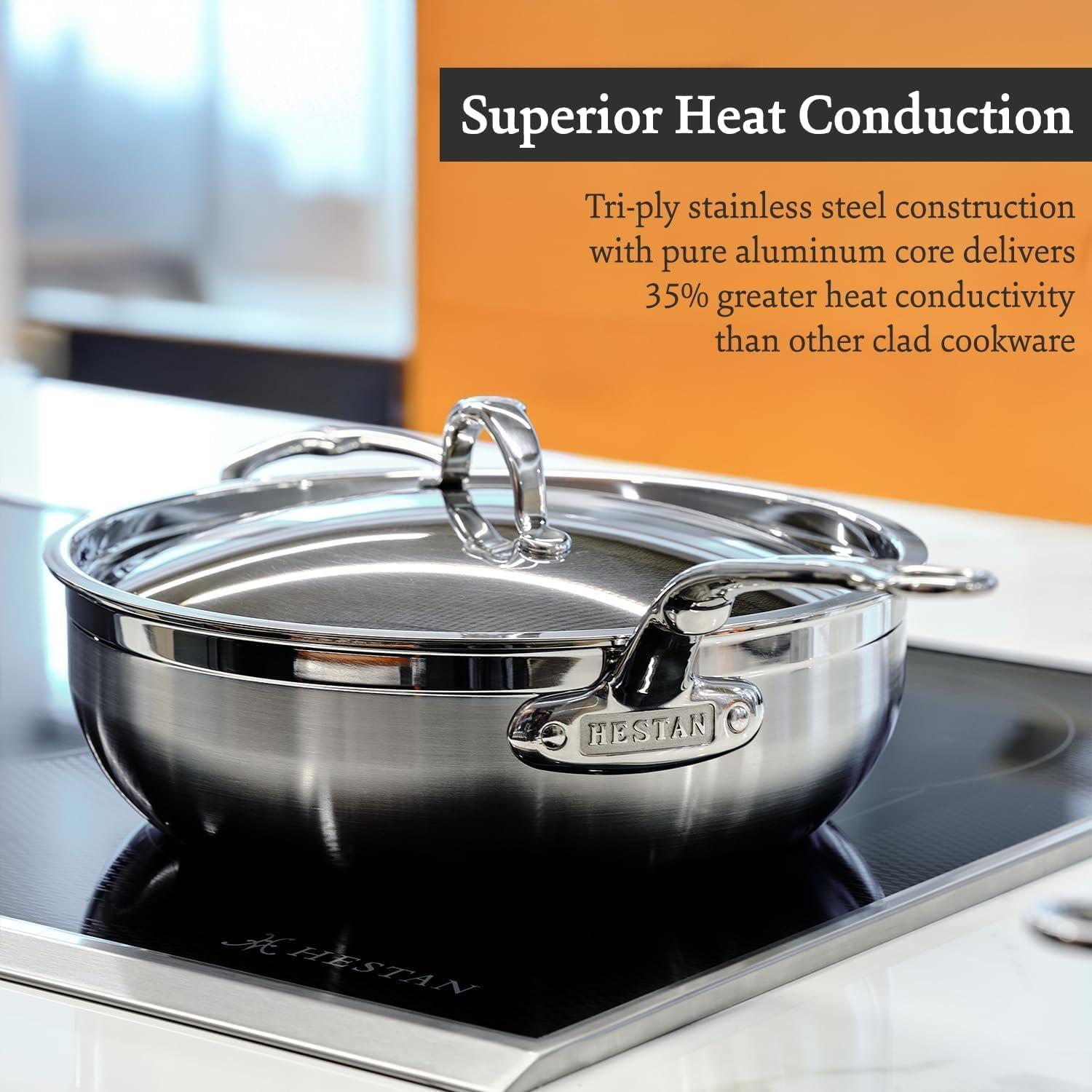 image:imageHestan ProBond Collection Professional Clad Stainless Steel 10Piece Ultimate Cookware Set Induction Cooktop Compatible10 Piece