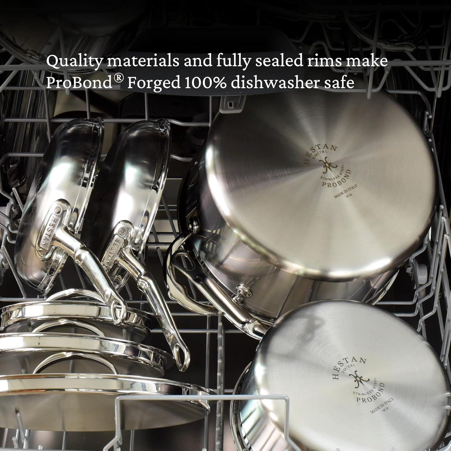 image:imageHestan ProBond Collection Professional Clad Stainless Steel 10Piece Ultimate Cookware Set Induction Cooktop Compatible10 Piece