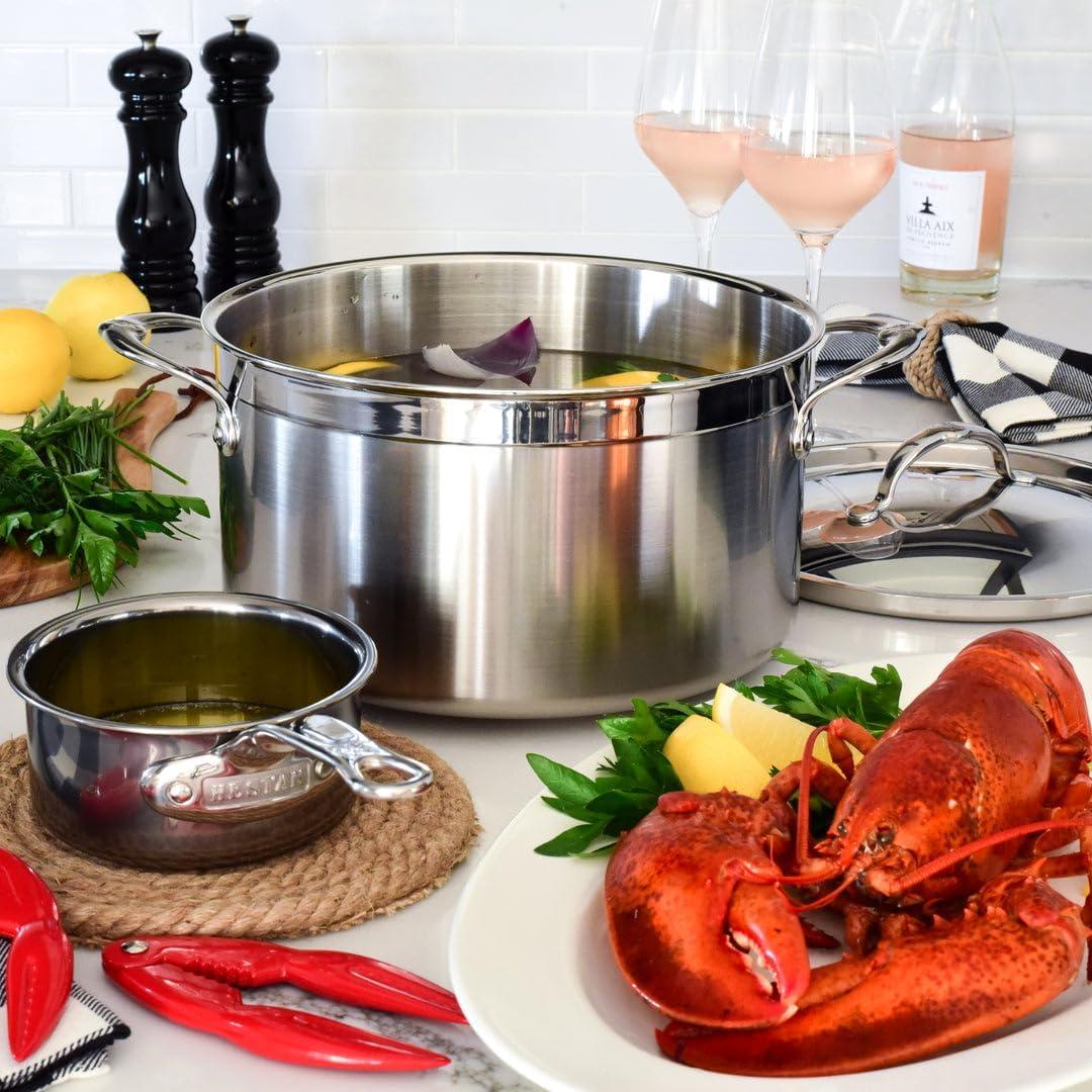 image:imageHestan ProBond Collection Professional Clad Stainless Steel 10Piece Ultimate Cookware Set Induction Cooktop Compatible5 Piece
