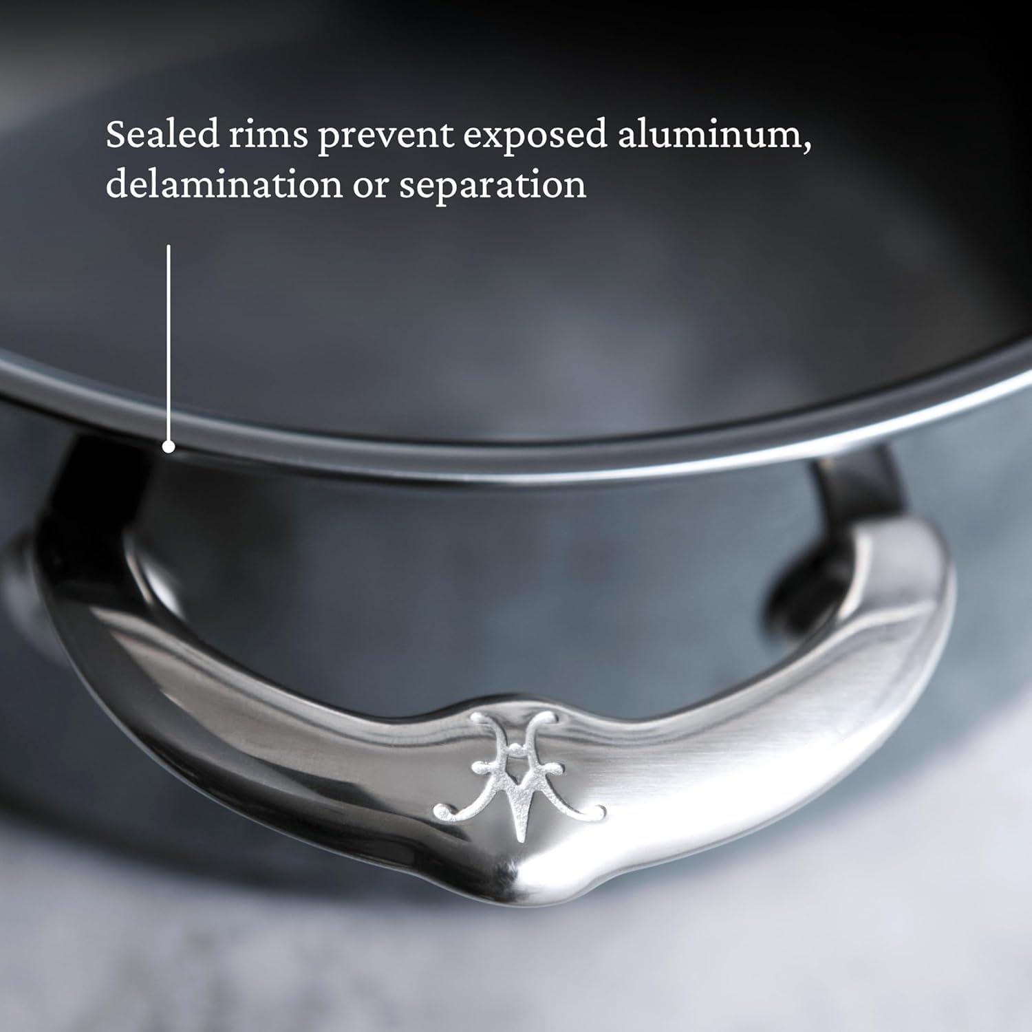 image:imageHestan NanoBond Molecular Titanium 5Piece Cookware Set PFASFree Stainless Steel 4x Stronger 1050F Safe Induction Compatible Handcrafted Italy