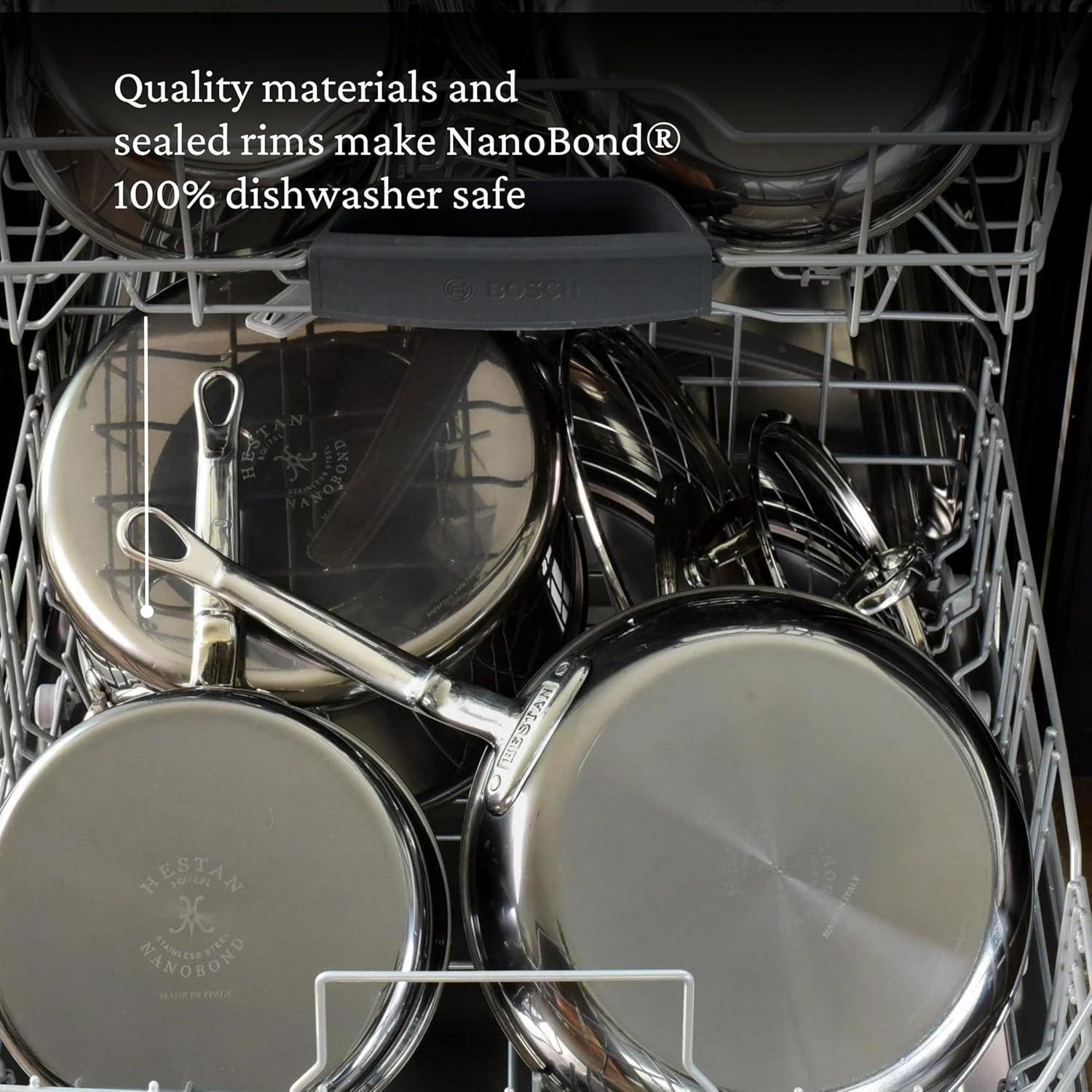 image:imageHestan NanoBond Molecular Titanium Frying Pan 11Inch PFASFree Stainless Steel Skillet 4x Stronger 1050F Safe Induction Compatible Handcrafted Italy