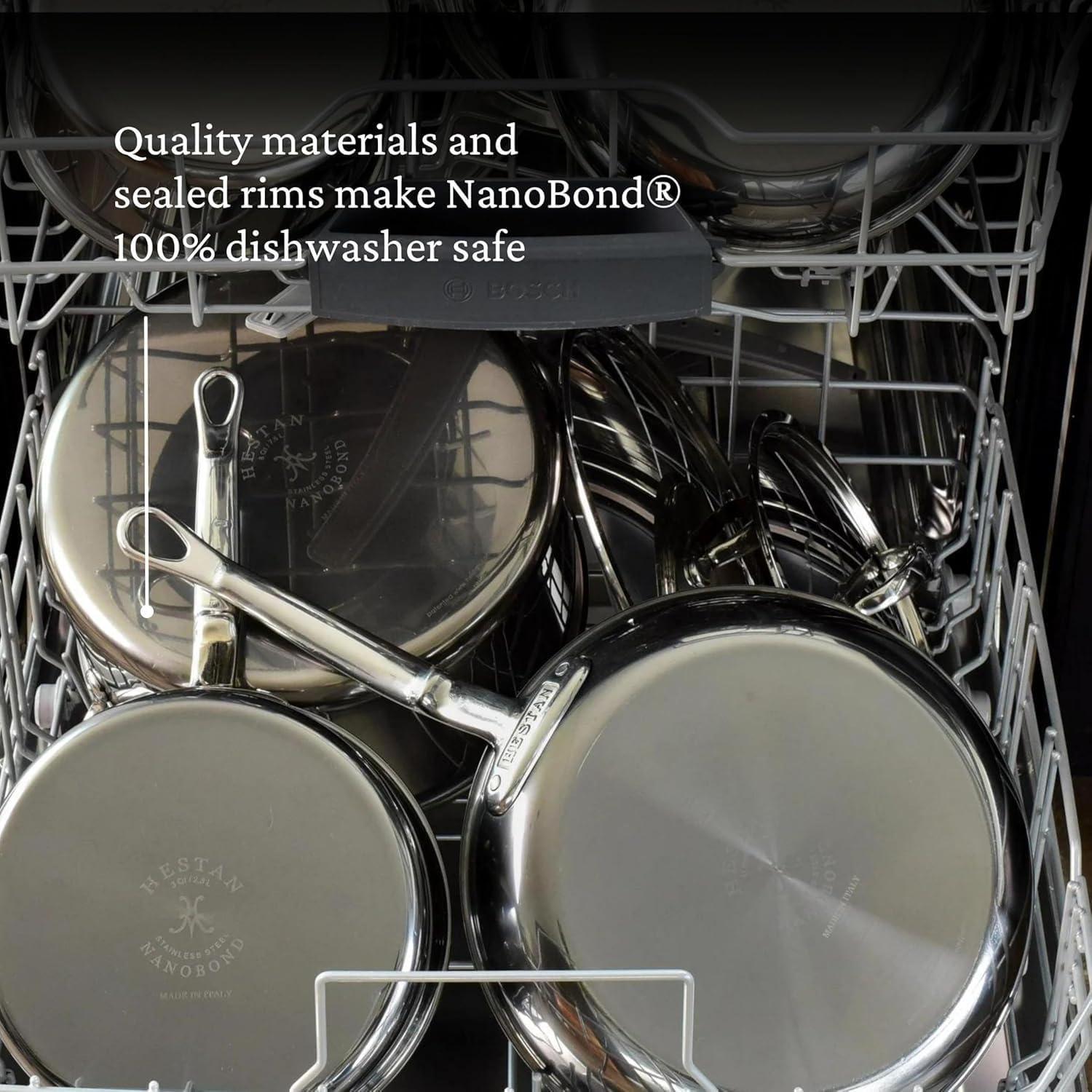 image:imageHestan NanoBond Molecular Titanium Frying Pan 85Inch PFASFree Stainless Steel Skillet 4x Stronger 1050F Safe Induction Compatible Handcrafted ItalyFrying Pan 85Inch