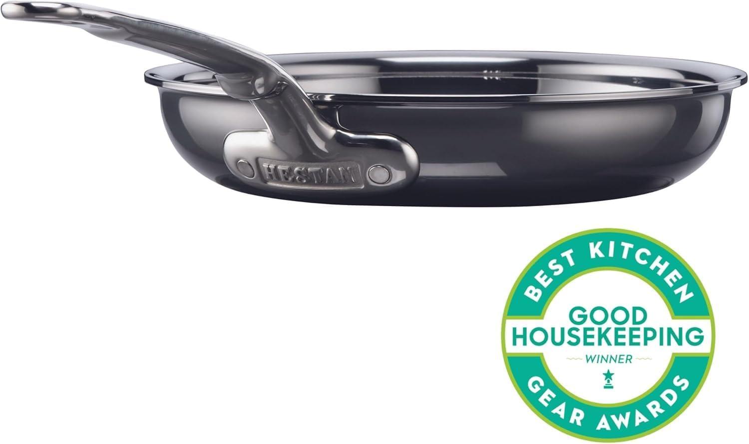 image:imageHestan NanoBond Molecular Titanium Frying Pan 85Inch PFASFree Stainless Steel Skillet 4x Stronger 1050F Safe Induction Compatible Handcrafted ItalyFrying Pan 85Inch
