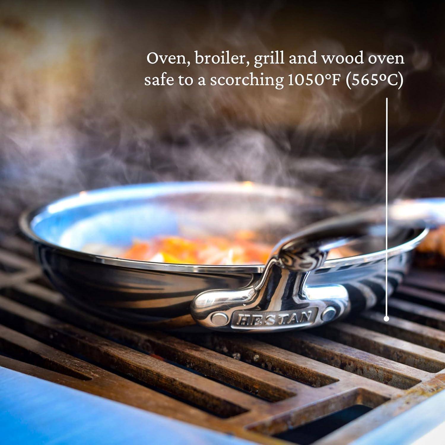 image:imageHestan NanoBond Molecular Titanium Frying Pan 85Inch PFASFree Stainless Steel Skillet 4x Stronger 1050F Safe Induction Compatible Handcrafted ItalyFrying Pan 85Inch
