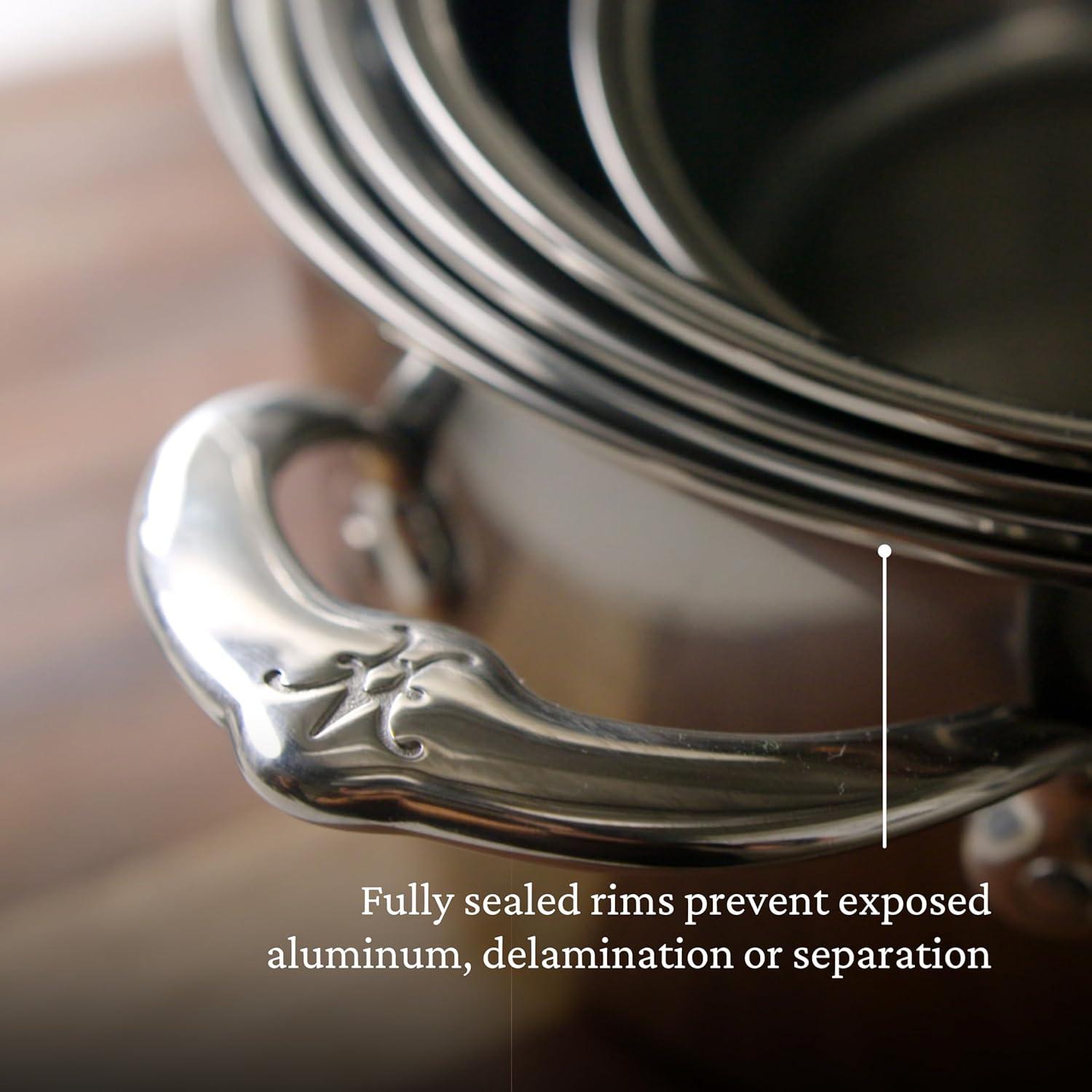 image:imageHestan NanoBond Molecular Titanium Stock Pot with Lid 8Quart PFASFree Stainless Steel 4x Stronger 1050F Oven Safe Induction Compatible Handcrafted Italy