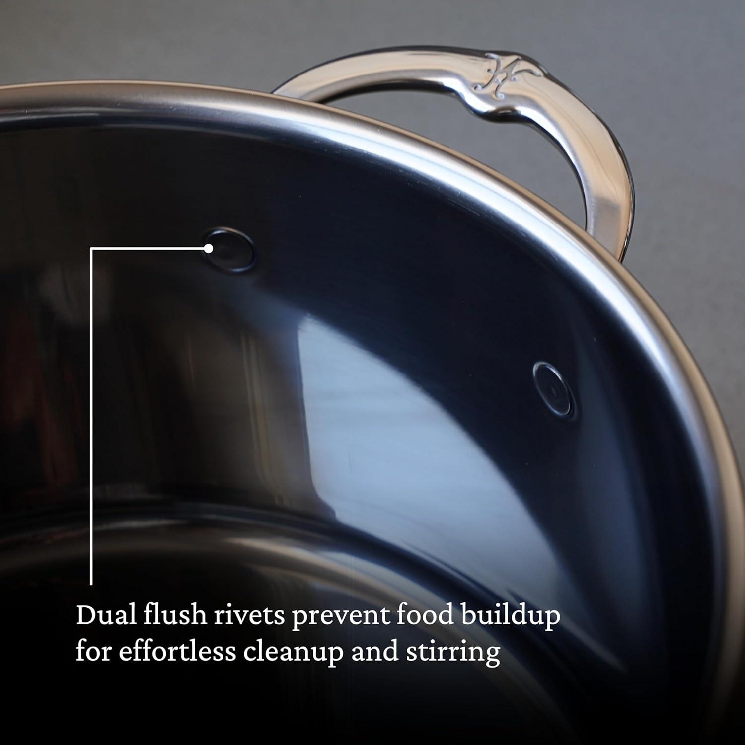 image:imageHestan NanoBond Molecular Titanium Stock Pot with Lid 8Quart PFASFree Stainless Steel 4x Stronger 1050F Oven Safe Induction Compatible Handcrafted Italy