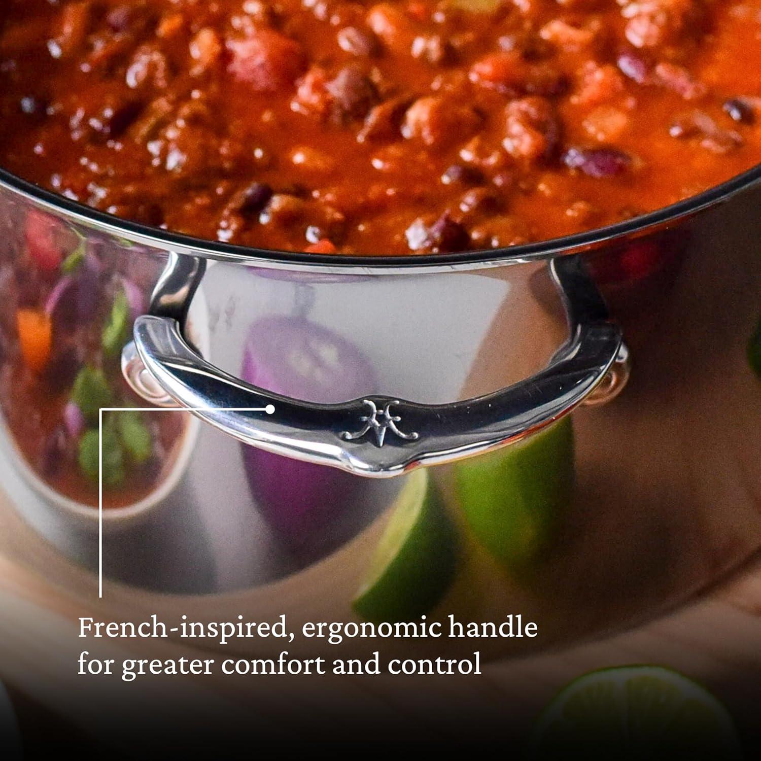 image:imageHestan NanoBond Molecular Titanium Stock Pot with Lid 8Quart PFASFree Stainless Steel 4x Stronger 1050F Oven Safe Induction Compatible Handcrafted Italy