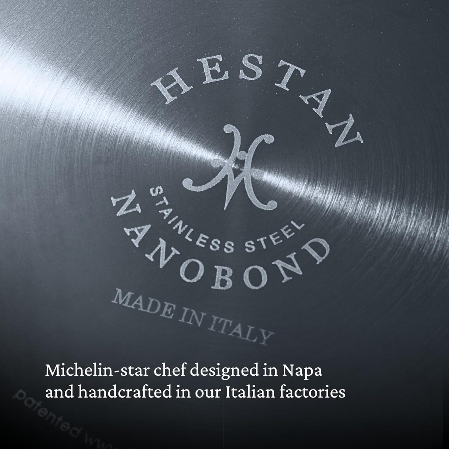 image:imageHestan NanoBond Molecular Titanium Stock Pot with Lid 8Quart PFASFree Stainless Steel 4x Stronger 1050F Oven Safe Induction Compatible Handcrafted Italy