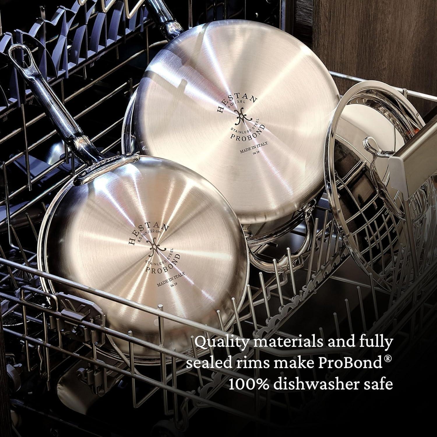 image:imageHestan ProBond Forged Professional Clad Stainless Steel AllInOne Pan 5 Quart with Helper Handle Induction Compatible35 quarts