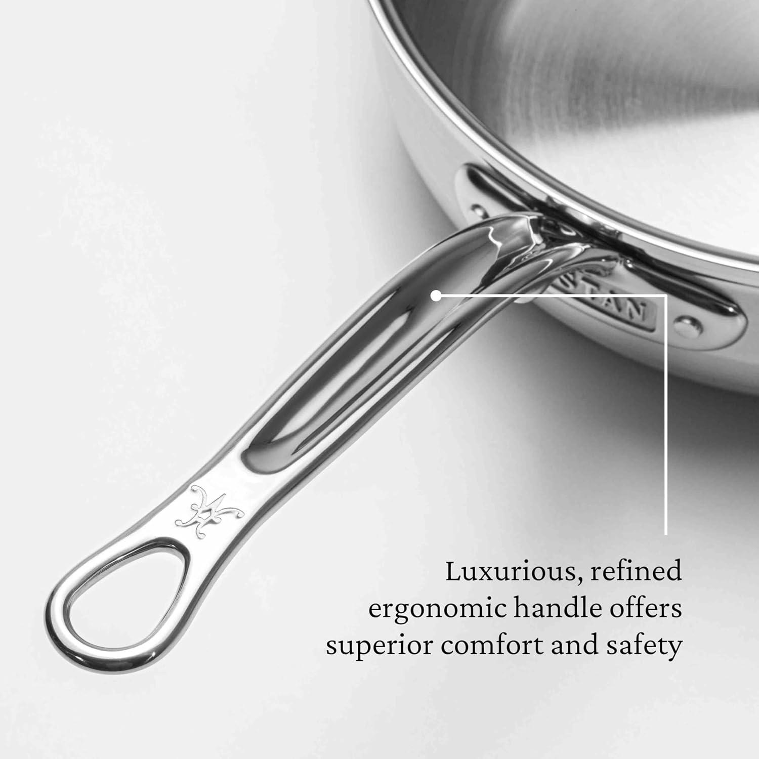 image:imageHestan ProBond Forged Professional Clad Stainless Steel AllInOne Pan 5 Quart with Helper Handle Induction Compatible5 quarts