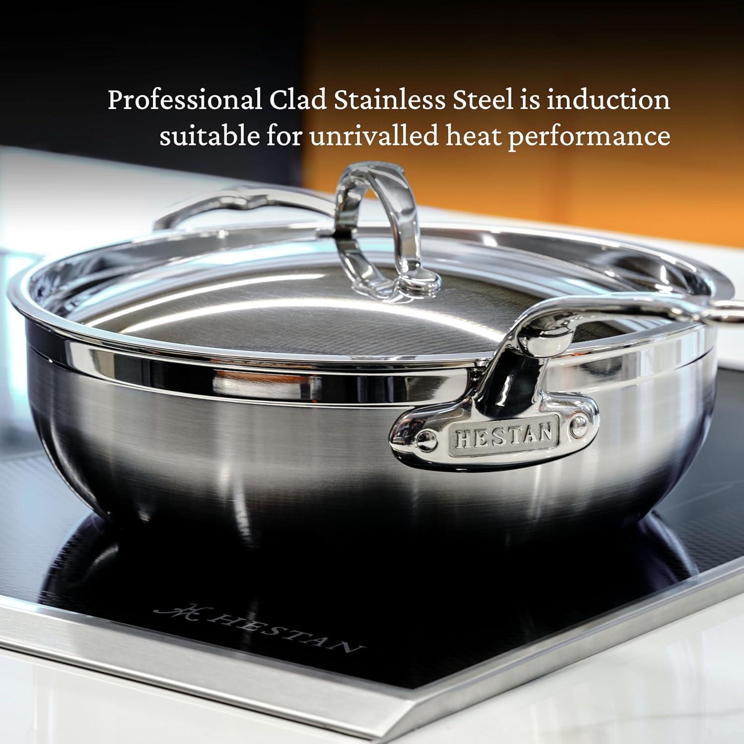 image:imageHestan ProBond Forged Professional Clad Stainless Steel AllInOne Pan 5 Quart with Helper Handle Induction Compatible5 quarts