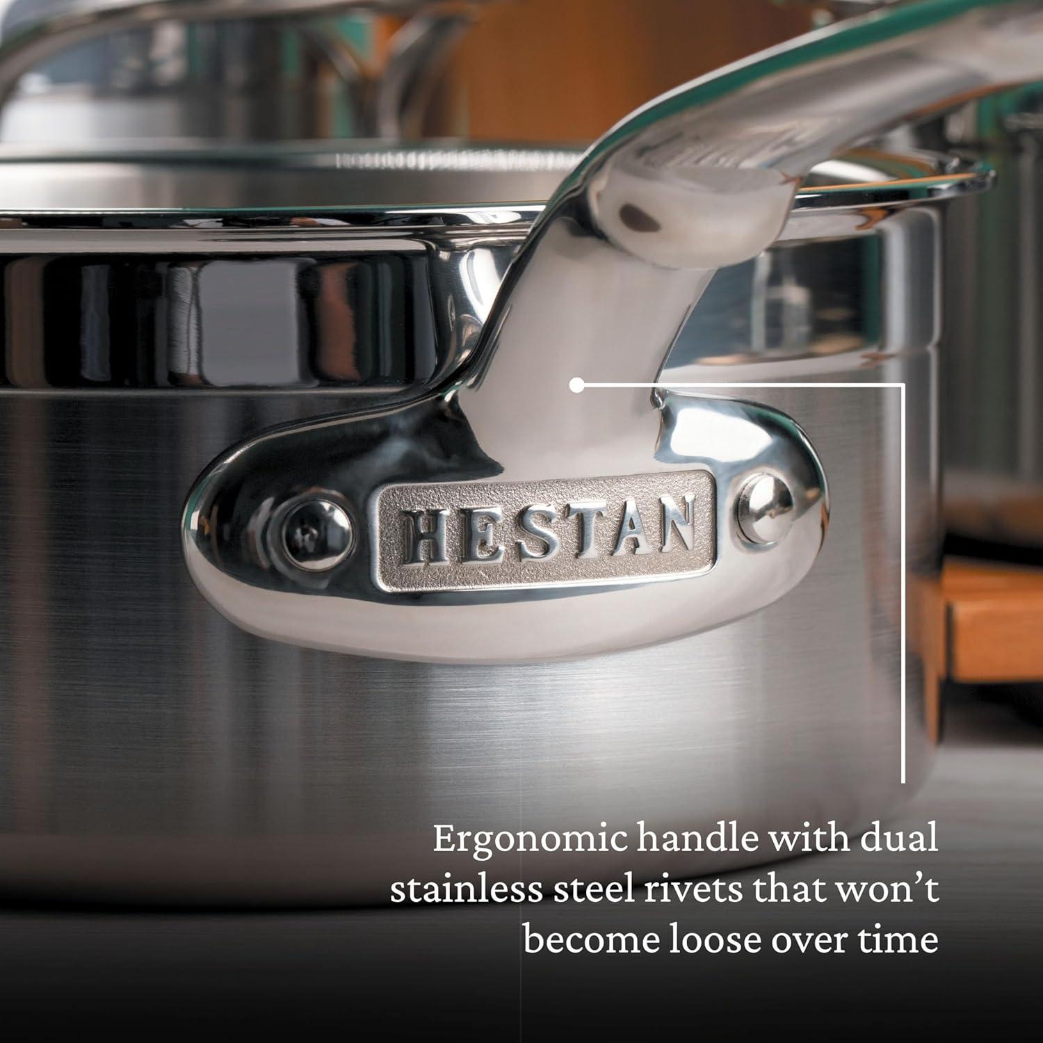 image:imageHestan ProBond Forged Professional Clad Stainless Steel Sauce Pan 2 Quart Induction Compatible