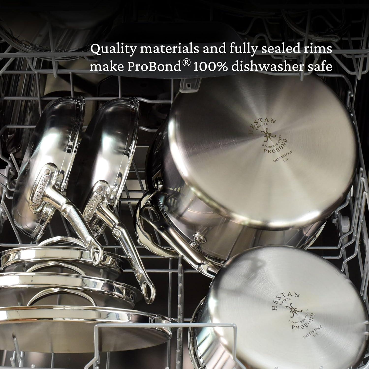 image:imageHestan ProBond Forged Professional Clad Stainless Steel Sauce Pan with Helper Handle 4 Quart Induction Compatible