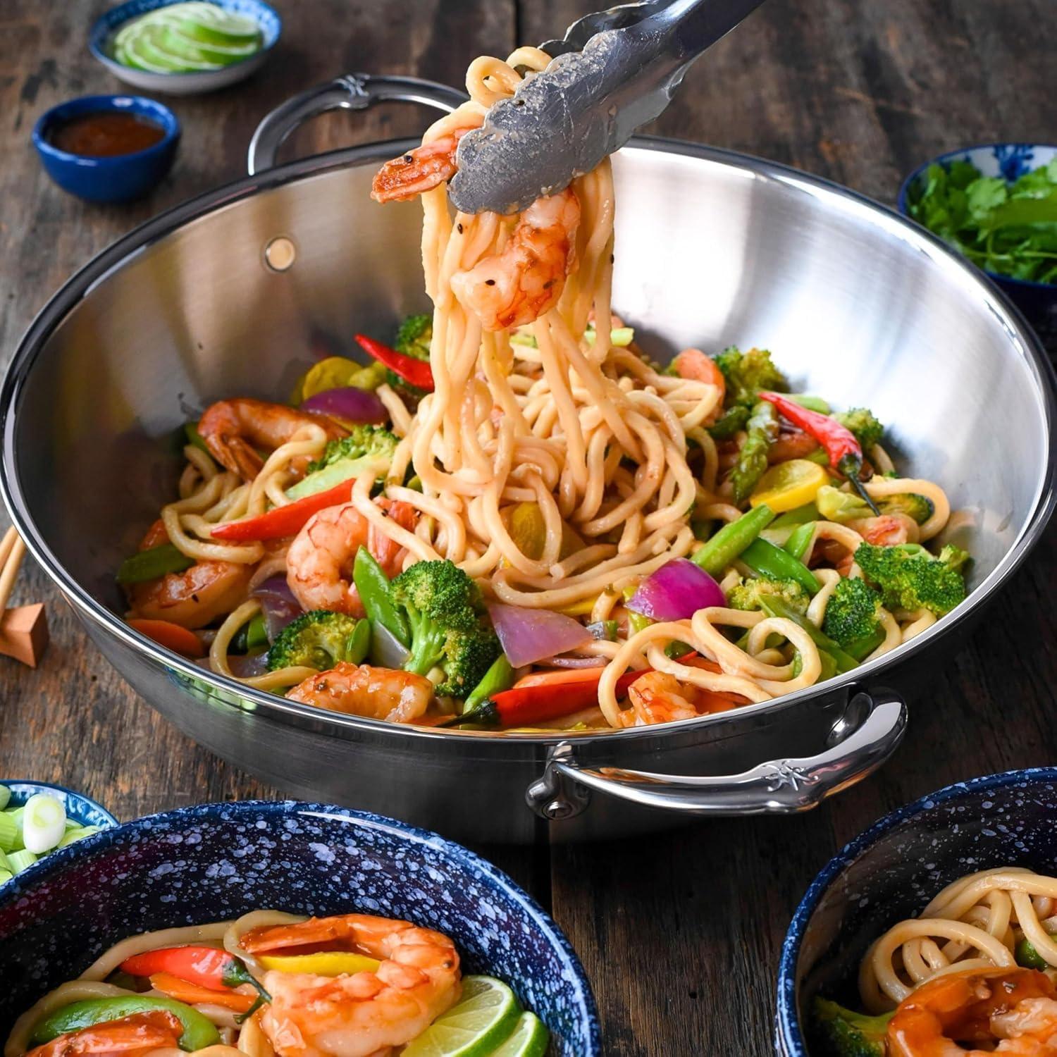 image:imageHestan ProBond Forged Professional Clad Stainless Steel Wok 14Inches Induction Compatible